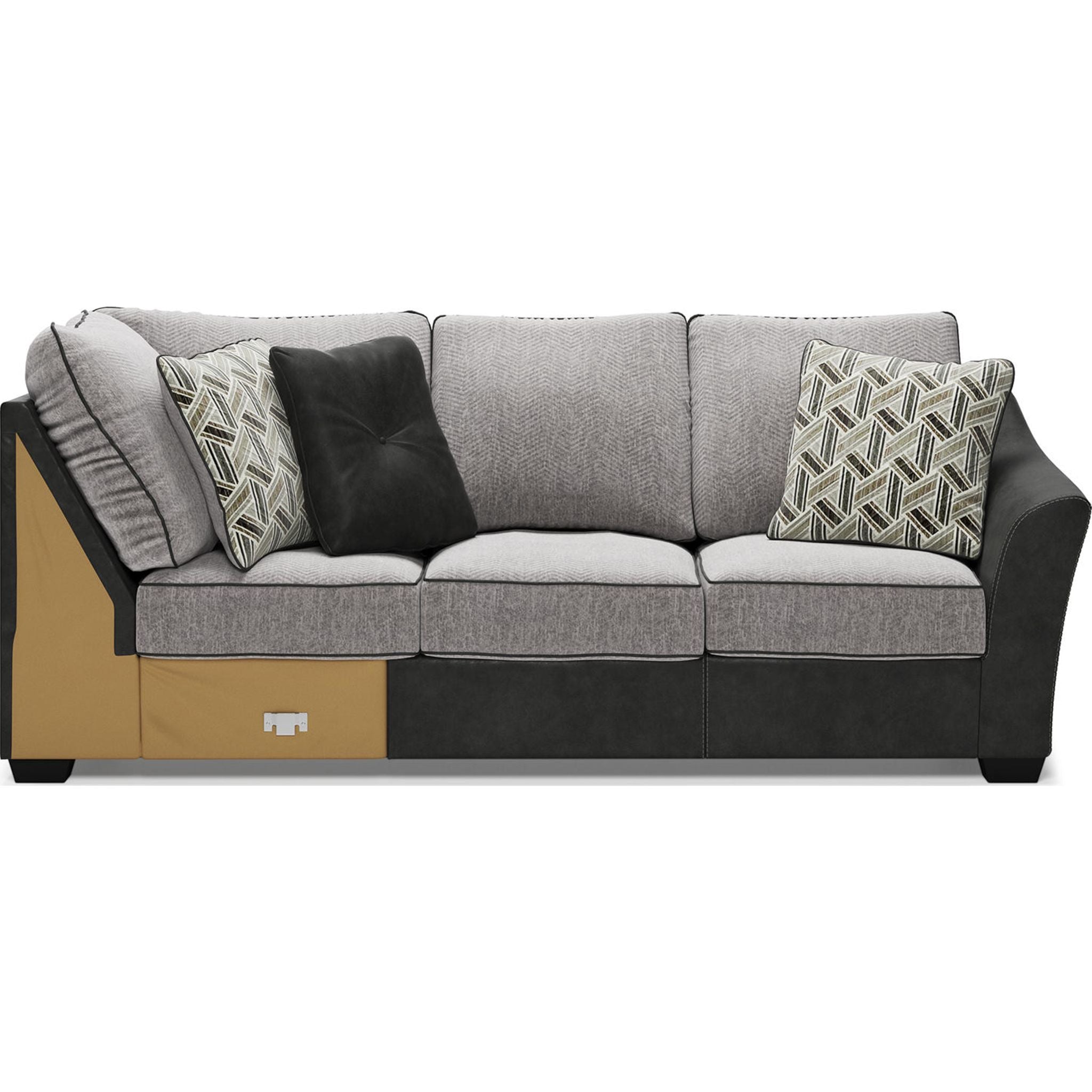 Bilgray 3-Piece Sectional Sofa Set in Pewter Gray - Modern L-Shaped Couch for Living Room, Apartment & Lounge