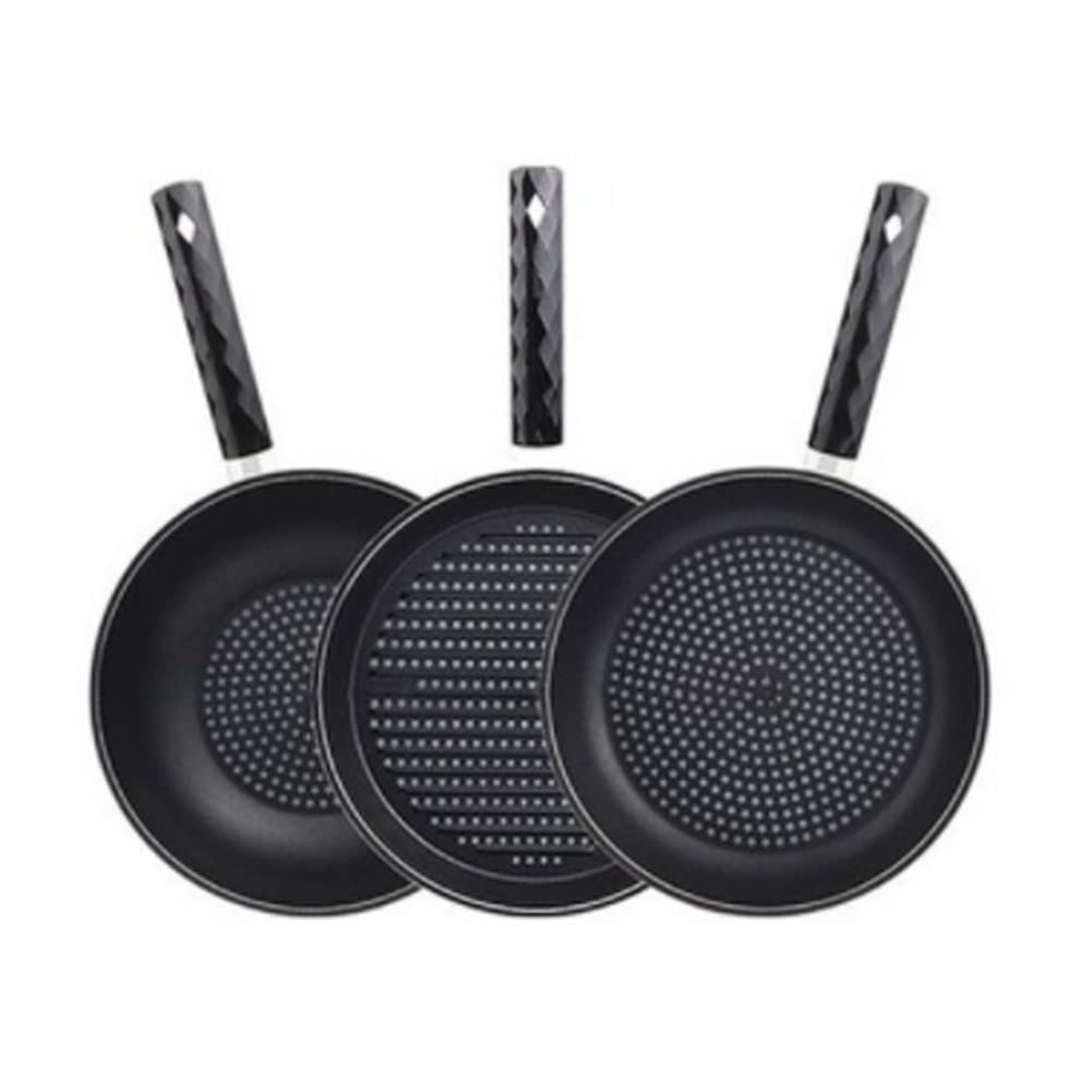 Happycall Diamond-Coated Porcelain Pan and Pot Set - 5-Piece Nonstick Cookware for Induction (28cm Frying Pan, 28cm Royal Pan, 28cm Grill Pan, 20cm Pot with 28cm Lid) - Perfect for Home Cooking, Family Meals & Professional Kitchens