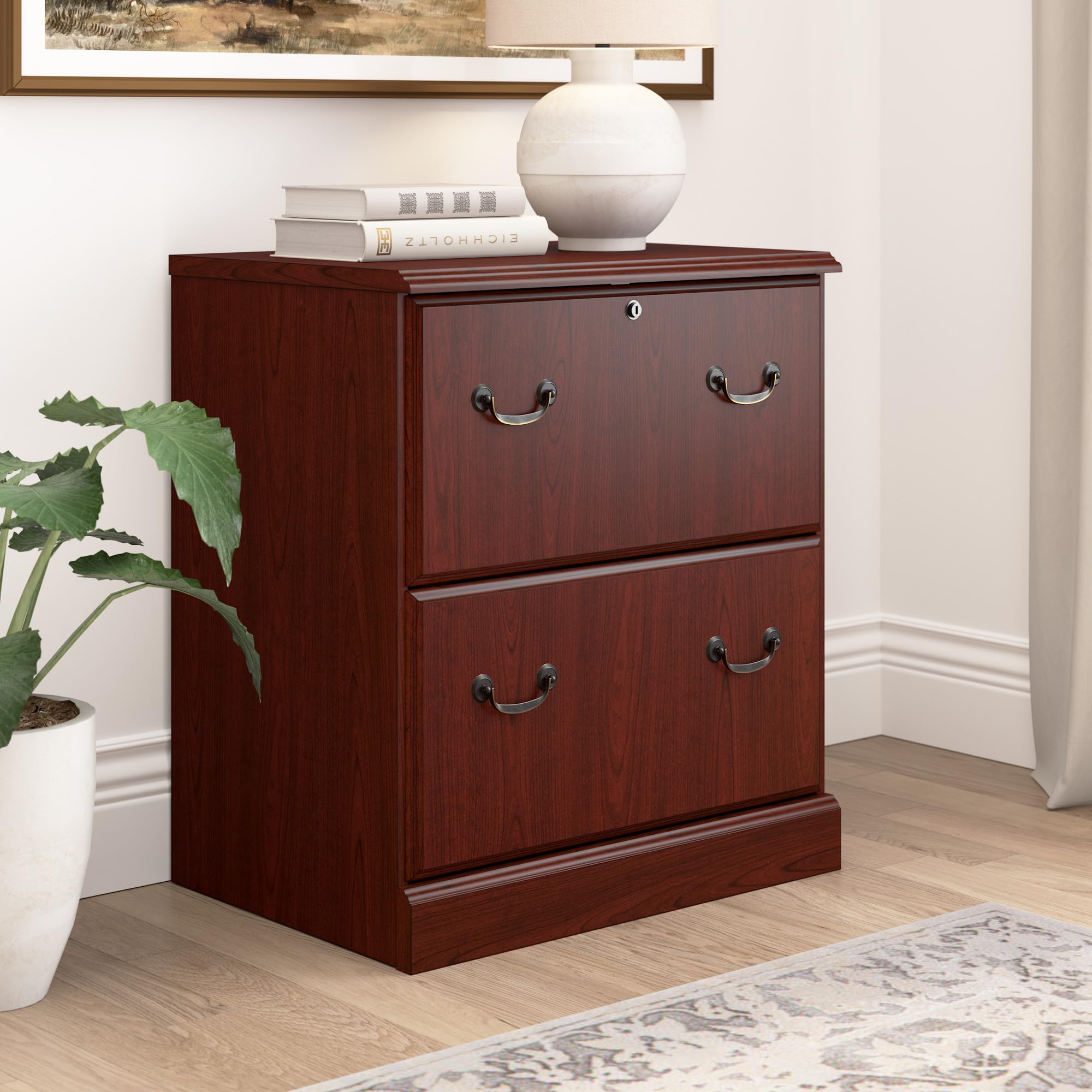 Bush Business Furniture Arlington 2-Drawer Lateral File Cabinet - Harvest Cherry Finish, Letter/Legal/A4 Size Document Storage for Home Office & Professional Workspaces | Perfect for Organizing Files, Contracts, and Office Supplies
