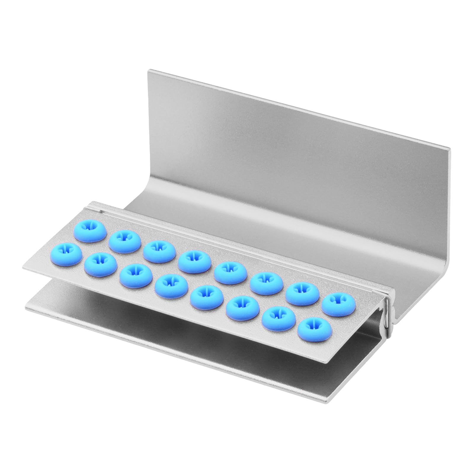 3PCS Aluminum Alloy Endo Box with Cover - 16 Hole Bur Holder & Organizer for Dental Tools | Sterilizable Case for Dentists & Clinics (Silver) | Perfect for Dental Office Organization & Instrument Sterilization