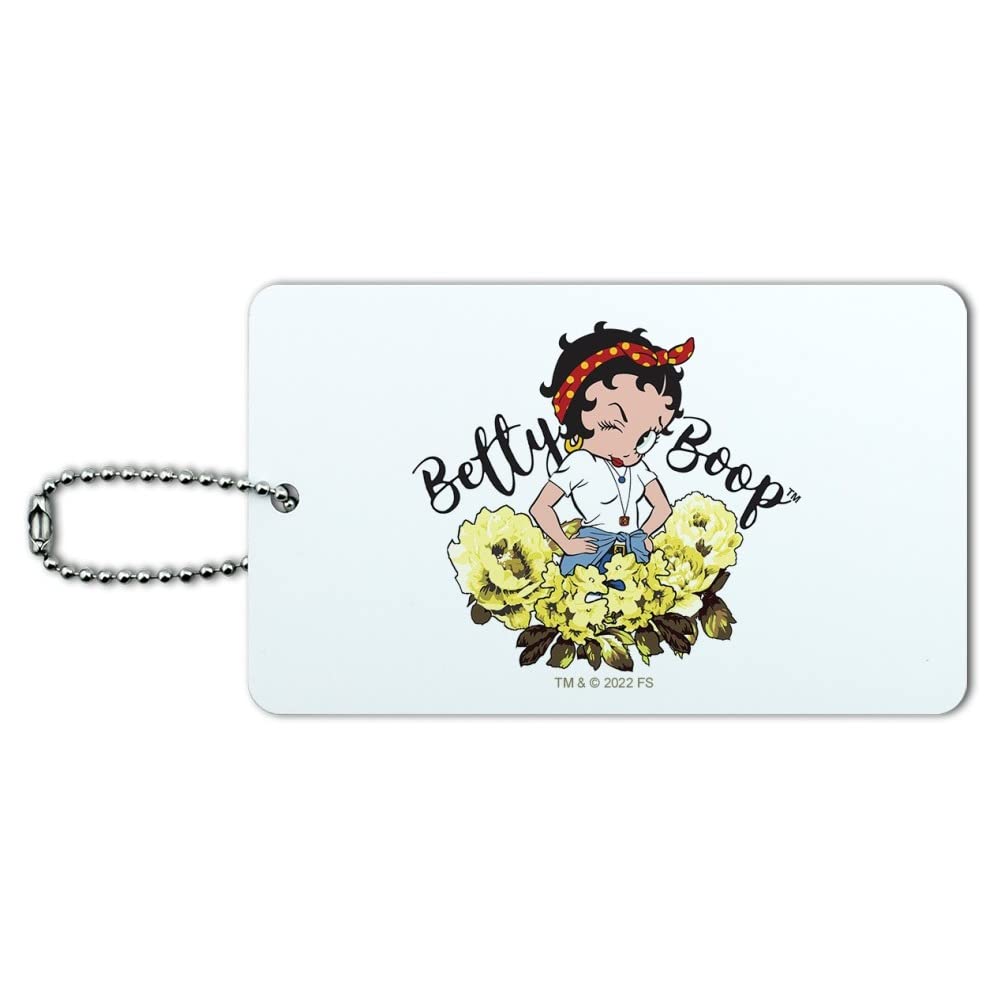 Betty Boop Sassy Flowers Luggage Tag - Stylish Suitcase ID Card for Carry-On Bags - Perfect for Travel, Vacation & Airports