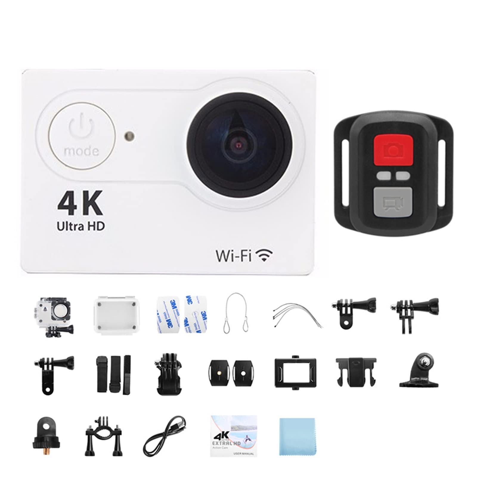 4K Action Camera with Stabilization - Waterproof Sports Camera for Outdoor & Underwater Recording
