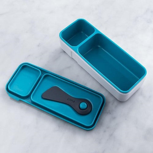 Premium Snack & Dip Container with Lid - Tropical Blue - Perfect for Parties, Picnics, and On-the-Go Snacking