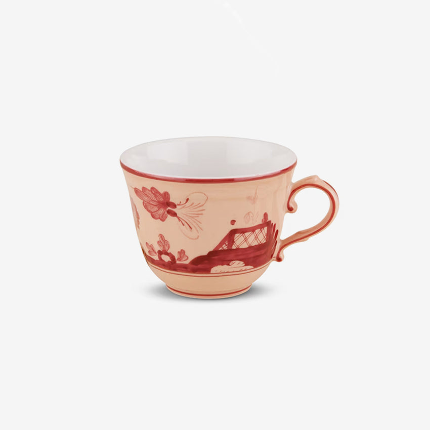 Ginori 1735 Oriente Italiano Coffee Cup - Handcrafted Italian Porcelain Espresso Cup in Vermiglio Red - Perfect for Home, Cafe & Gift Giving