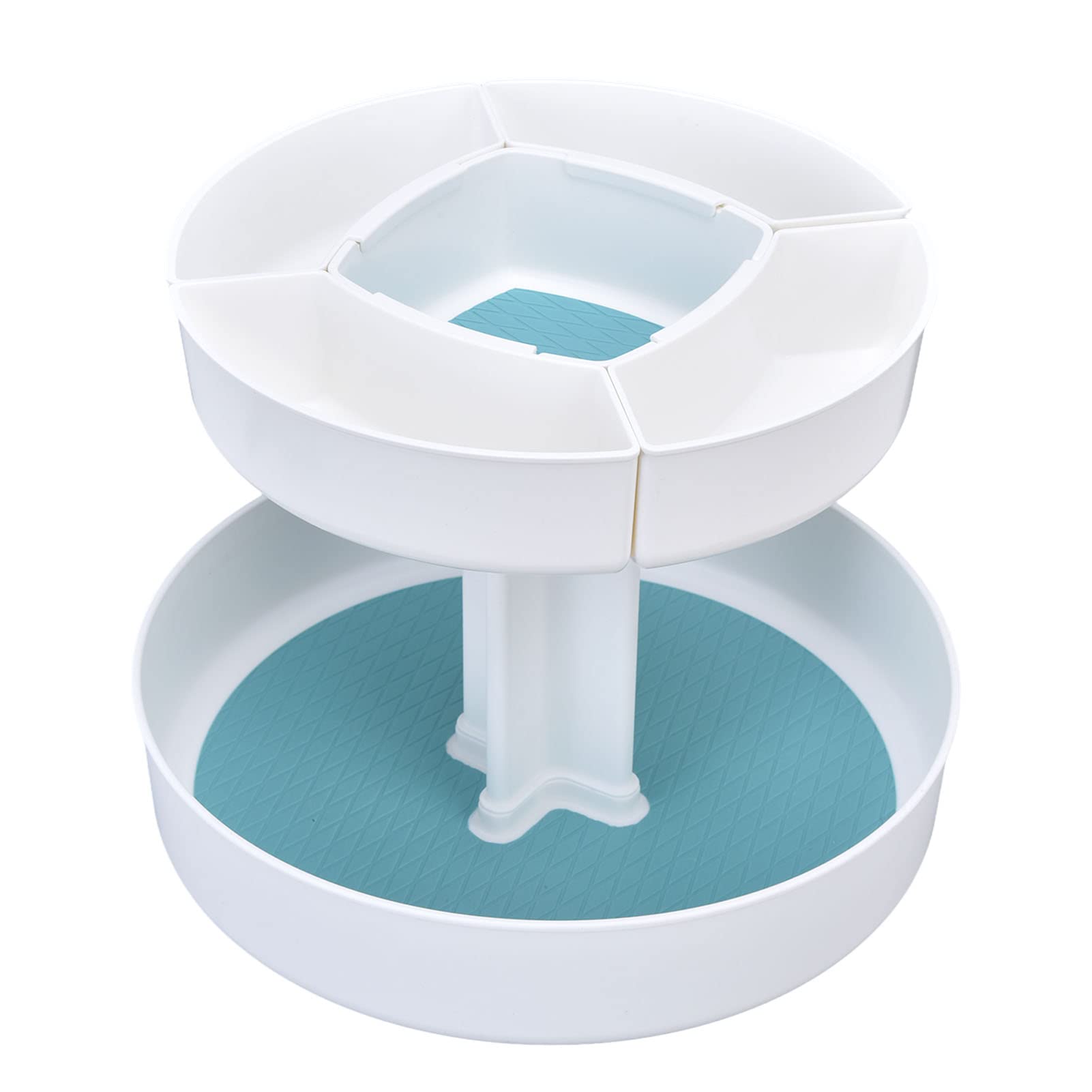360 Degree Rotating Makeup Organizer - Spinning Cosmetic Storage Box with Adjustable Compartments for Vanity, Bathroom, Dorm Room & Small Spaces - Perfect for Makeup Brushes, Lipsticks & Skincare Products
