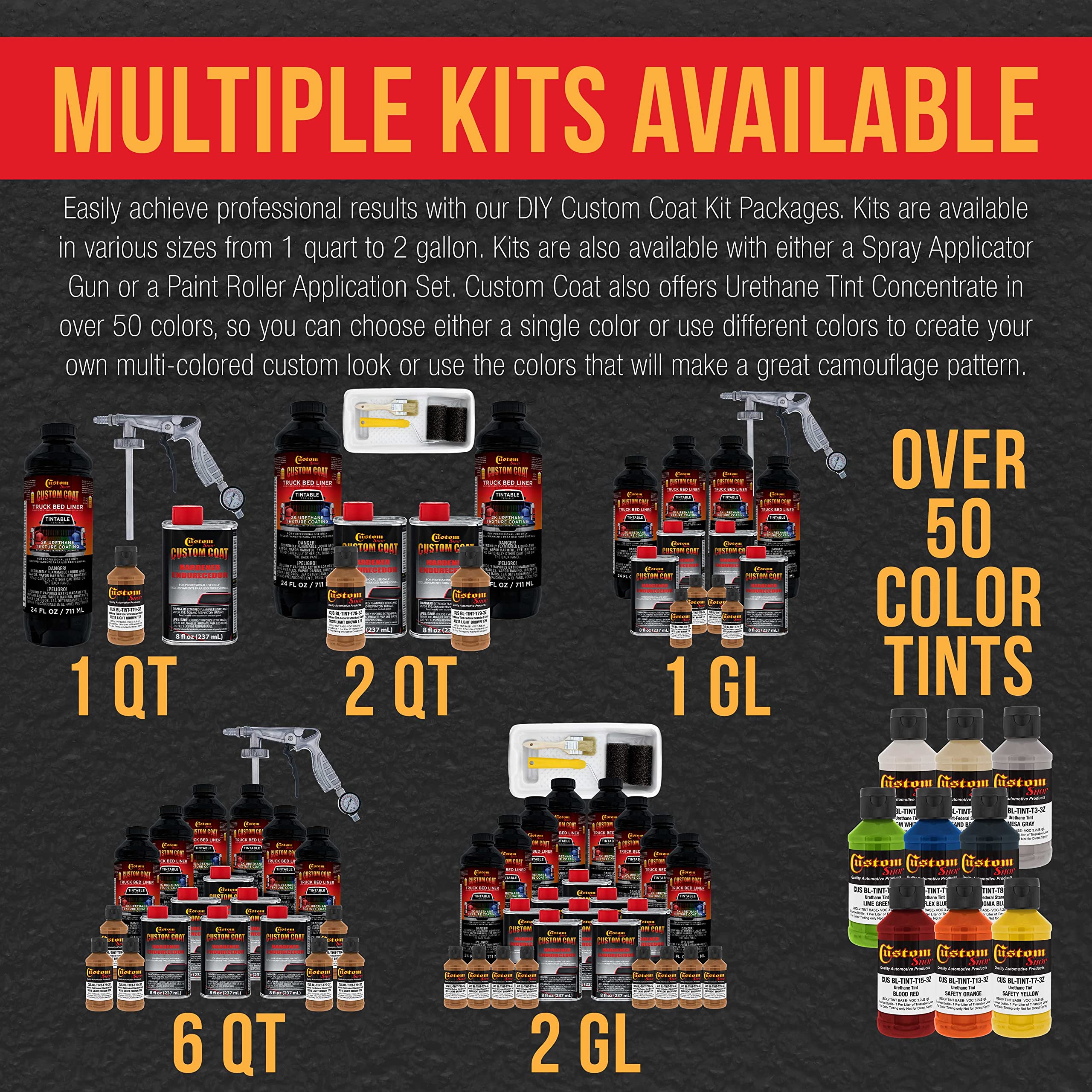 Federal Standard #30215 Light Brown T79 Urethane Truck Bed Liner Kit - 1 Gallon Roll-On, Brush-On or Spray-On Protective Coating with Roller Applicator | Durable Textured Finish for Pickup Trucks, Trailers & Automotive Protection