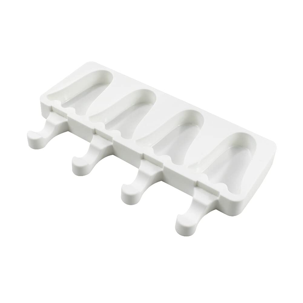 Ghost-Shaped Silicone Popsicle Molds - 4 Cavity Reusable Ice Pop Makers for Kids & Adults - Perfect for Halloween Treats, Summer Snacks, DIY Frozen Desserts, and Homemade Ice Cream