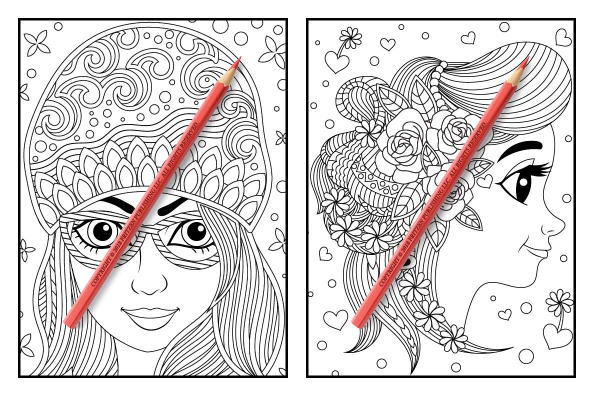 Flower Girls: Cute Manga Adult Coloring Book with Fun Hairstyles & Beautiful Floral Patterns | Stress Relief & Relaxation for Women | Perfect for Art Therapy, Mindfulness & Creative Hobbies