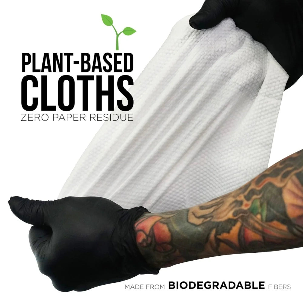 Wipe Outz Premium XL Dry White Tattoo Towels - Professional Tattoo Aftercare Wipes for Artists & Healing Skin | Ideal for Tattoo Shops, Home Care & Studio Use