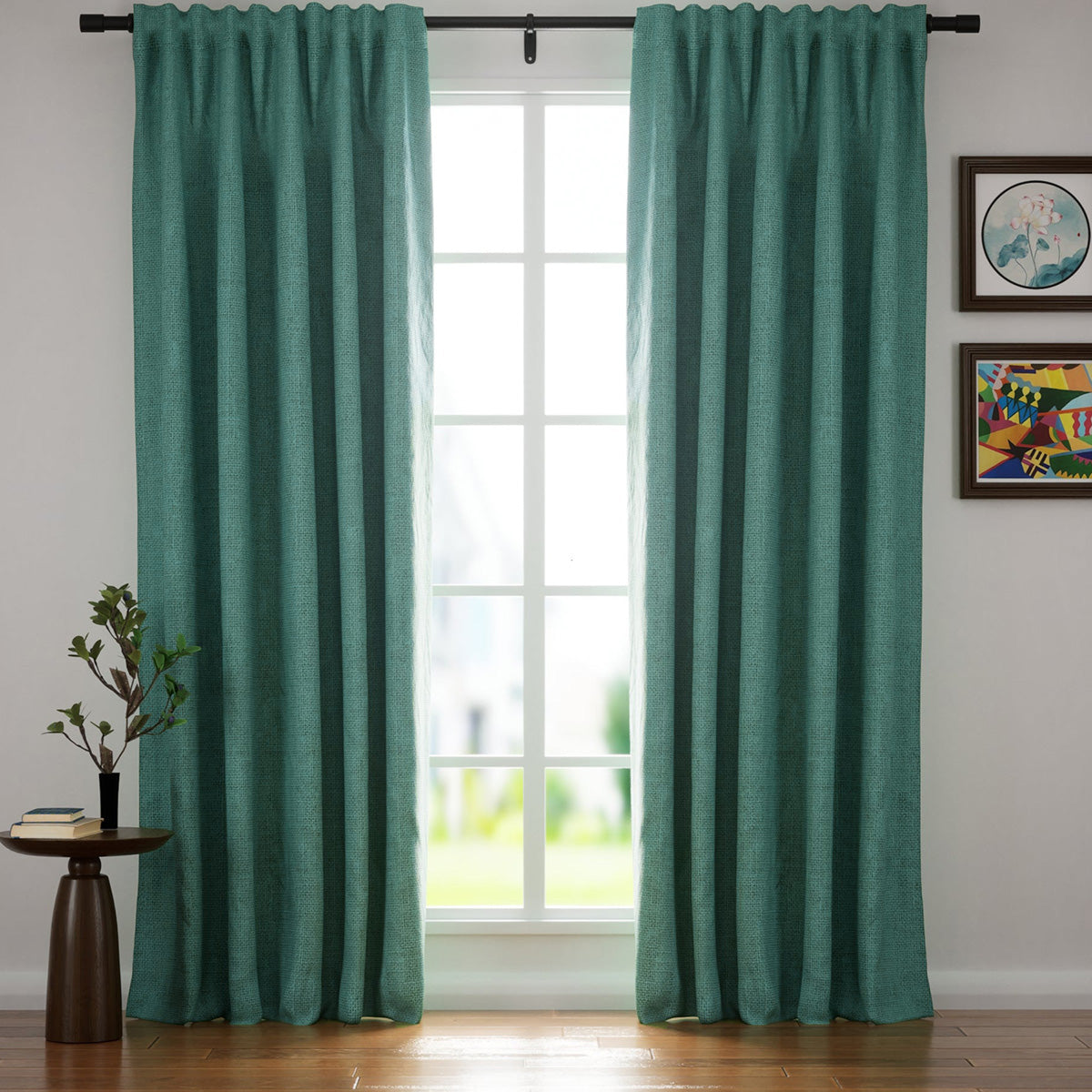 Organic Blackout Curtains for Bedroom - Peacock & Villa Linen Custom Drapes with Soft Top Back Tab | Thermal Insulated Window Treatments for Living Room & Nursery