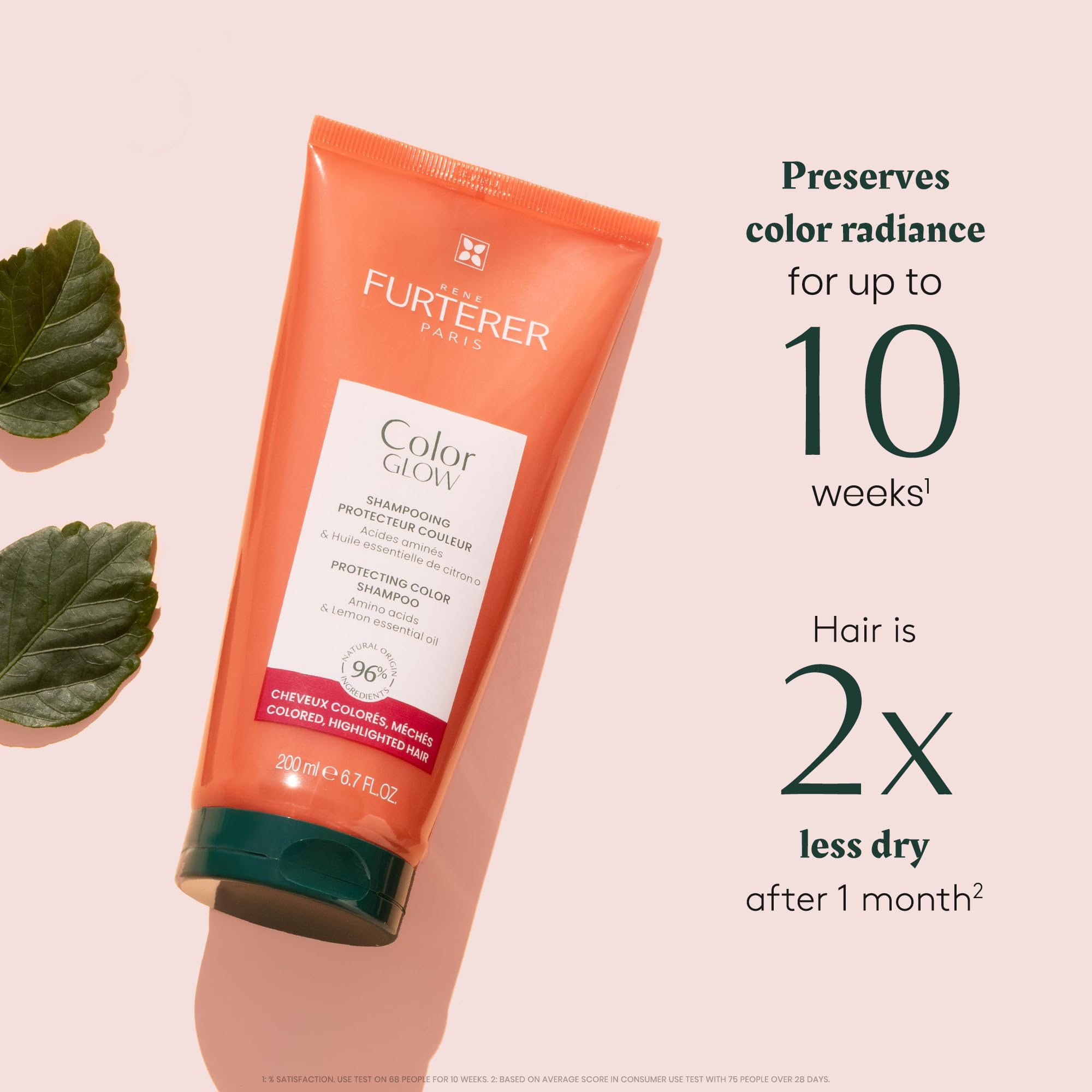 Rene Furterer Color Glow Protecting Shampoo with Amino Acids & Lemon Essential Oil - Sulfate-Free Color Care for Dyed & Highlighted Hair - Perfect for Daily Use & Salon-Quality Results at Home