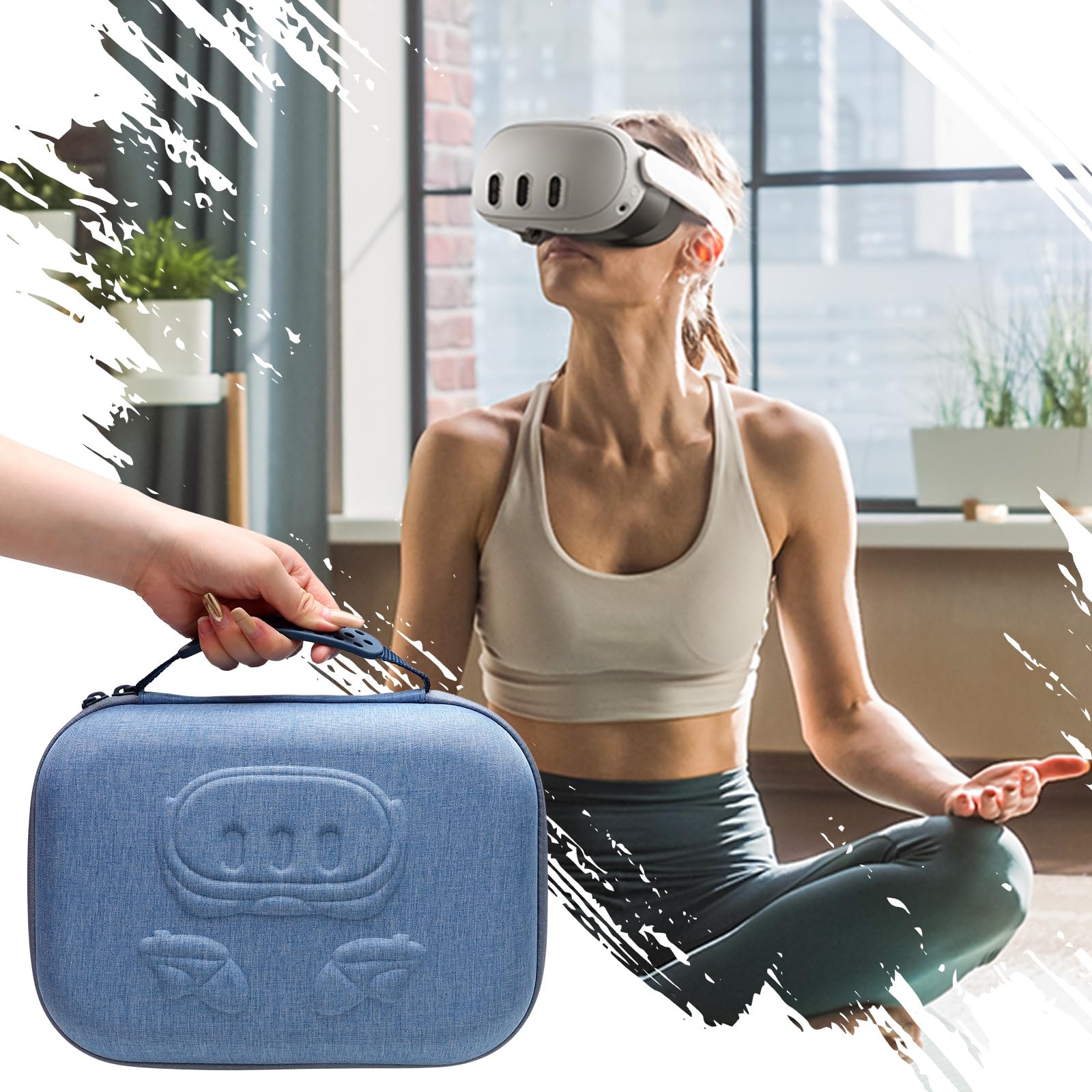 XANAD VR Headset Case Compatible with Oculus Meta Quest 3, Quest 2 & Apple Vision Pro - Protective Storage for VR Headsets, Controllers & Accessories (Blue) | Perfect for Travel, Home Storage & Gaming Setup Protection