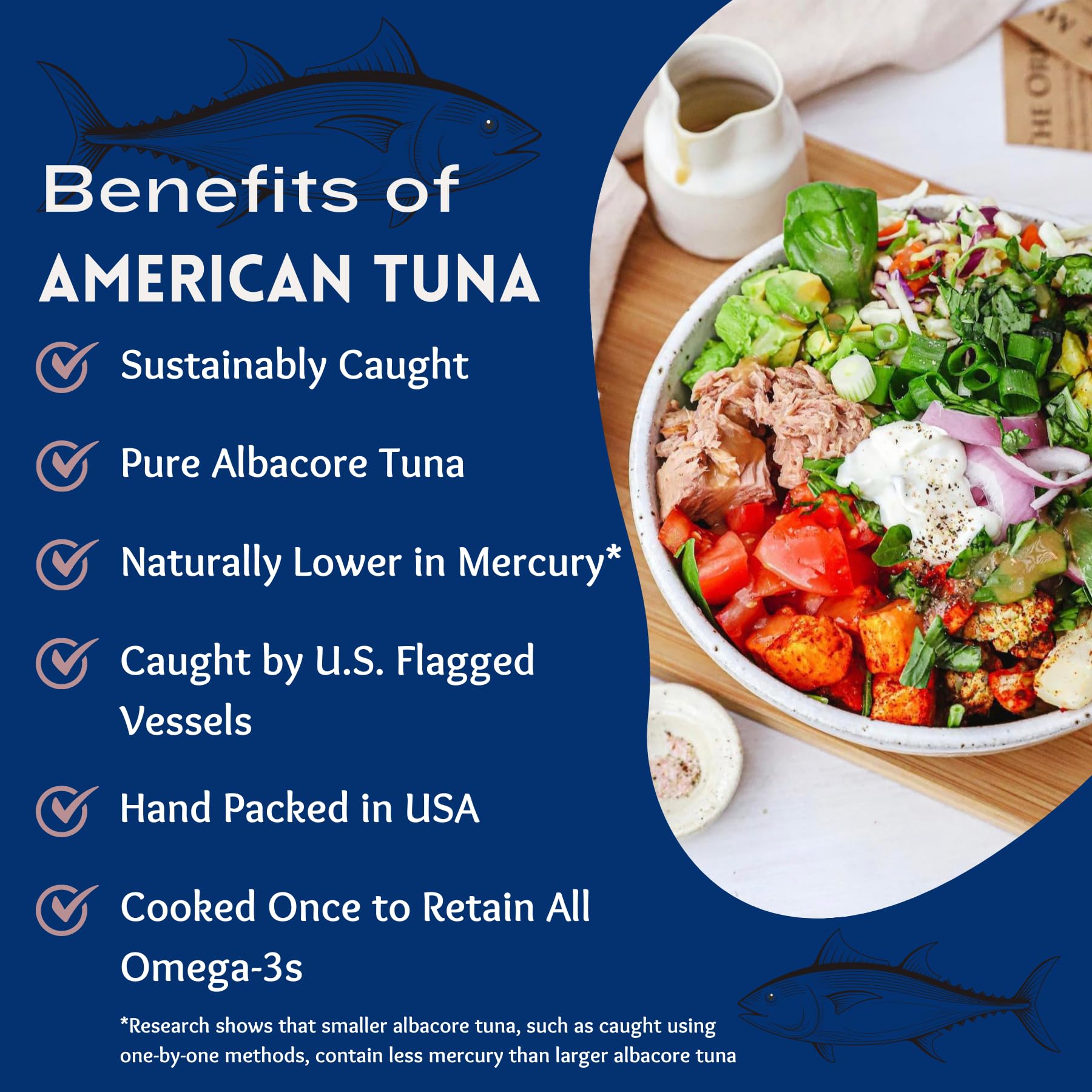 Premium Wild Albacore Tuna in Water - No Salt Added, MSC Certified, Sustainably Pole & Line Caught | 12-Pack 6oz Cans | High Protein, Low Mercury, Keto & Paleo Friendly | Perfect for Salads, Sandwiches & Meal Prep