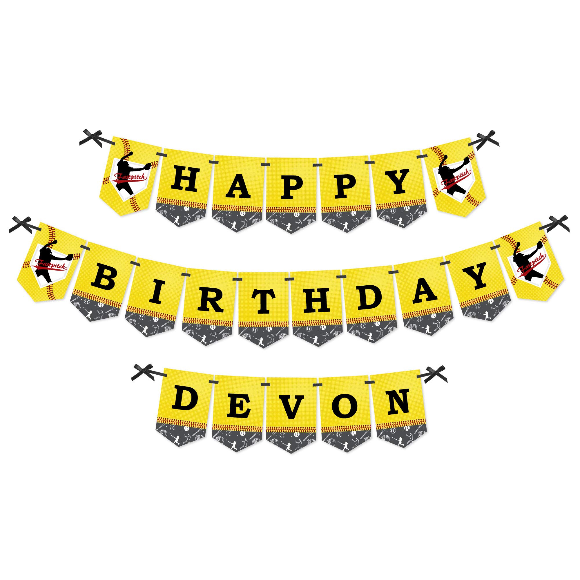 Custom Grand Slam Fastpitch Softball Birthday Banner - Personalized Name Party Decorations for Girls & Boys - Perfect for Birthday Celebrations, Team Parties & Sports Events