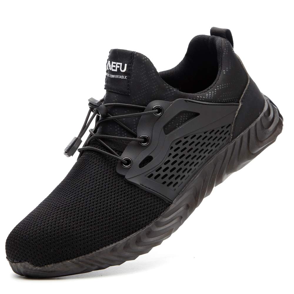 KINOW Steel Toe Safety Work Shoes for Men & Women - Slip Resistant, Lightweight Industrial Construction Sneakers - Perfect for Outdoor Work, Warehouse, and Heavy Duty Jobs