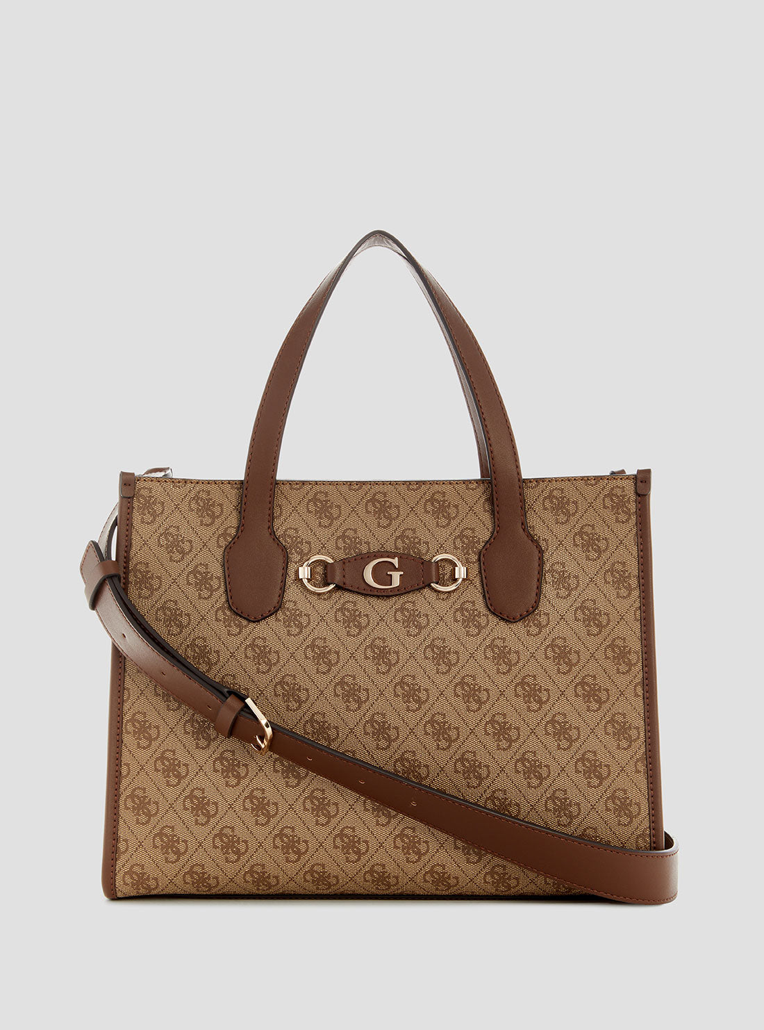 Brown Logo Izzy 2 Tote Bag - Stylish & Durable Canvas Tote for Women - Perfect for Work, Shopping & Travel