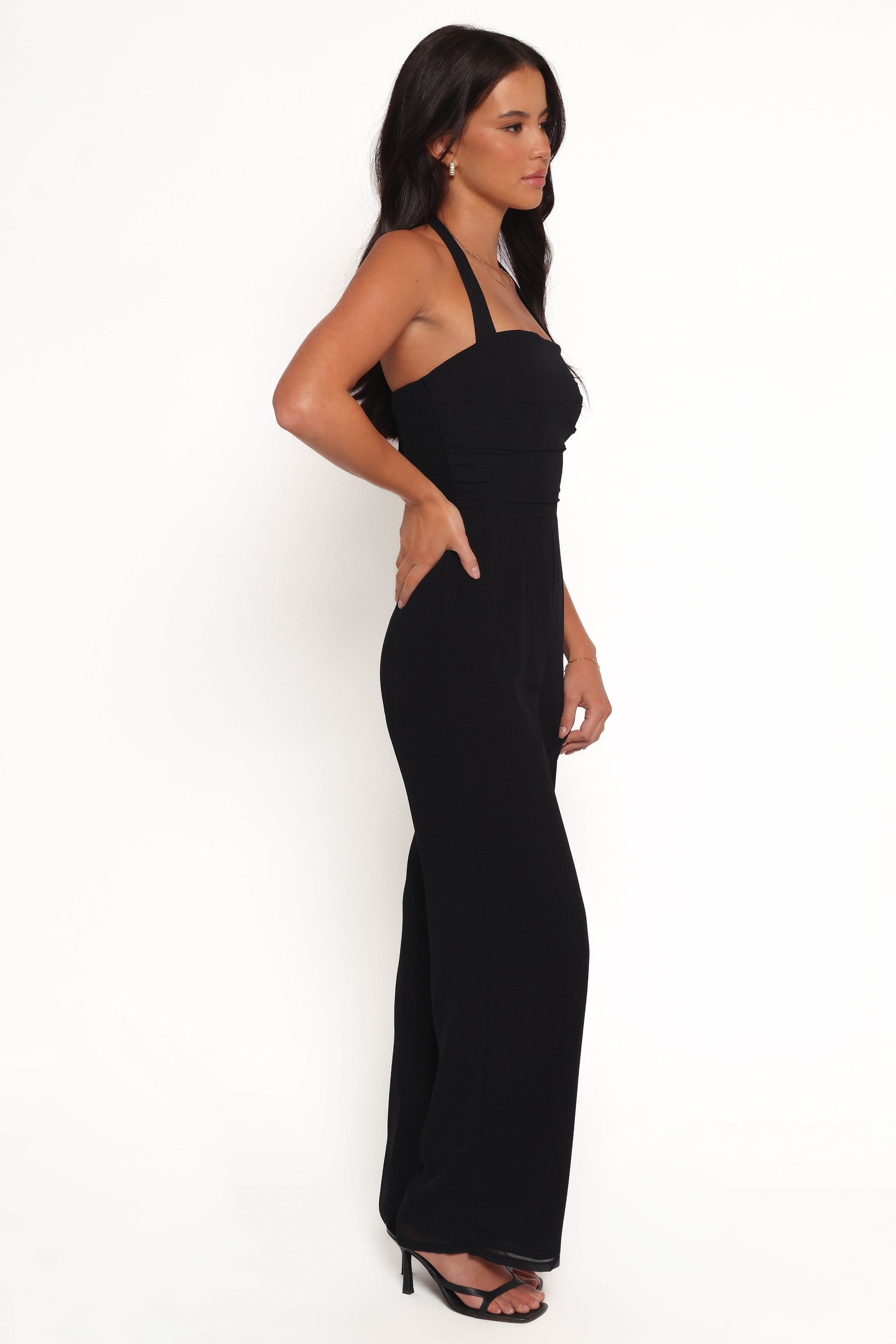 Amhran Halter Jumpsuit for Women - Black Stretchy Romper | Summer Casual Outfit, Beach Cover Up, Night Out Party Wear