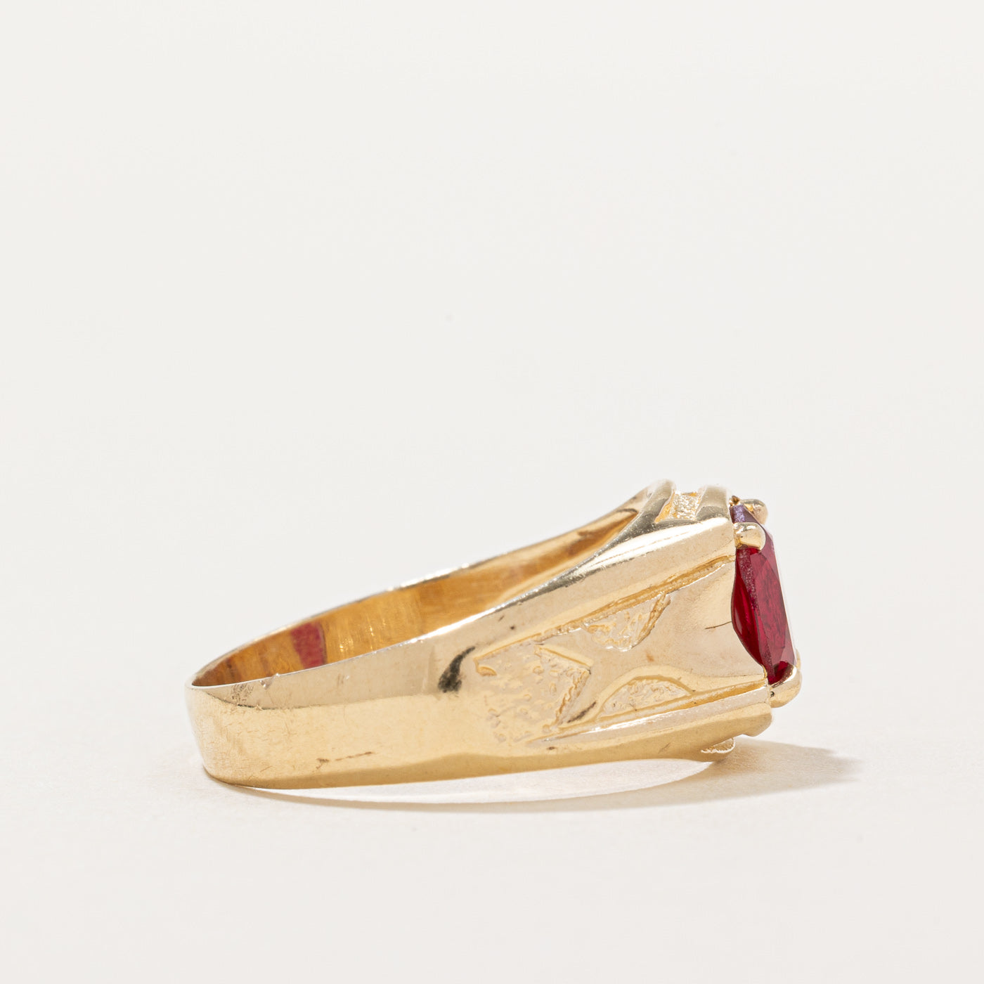1.00ct Synthetic Ruby Cocktail Ring - Size 9 | Elegant Statement Jewelry for Evening Parties & Special Occasions