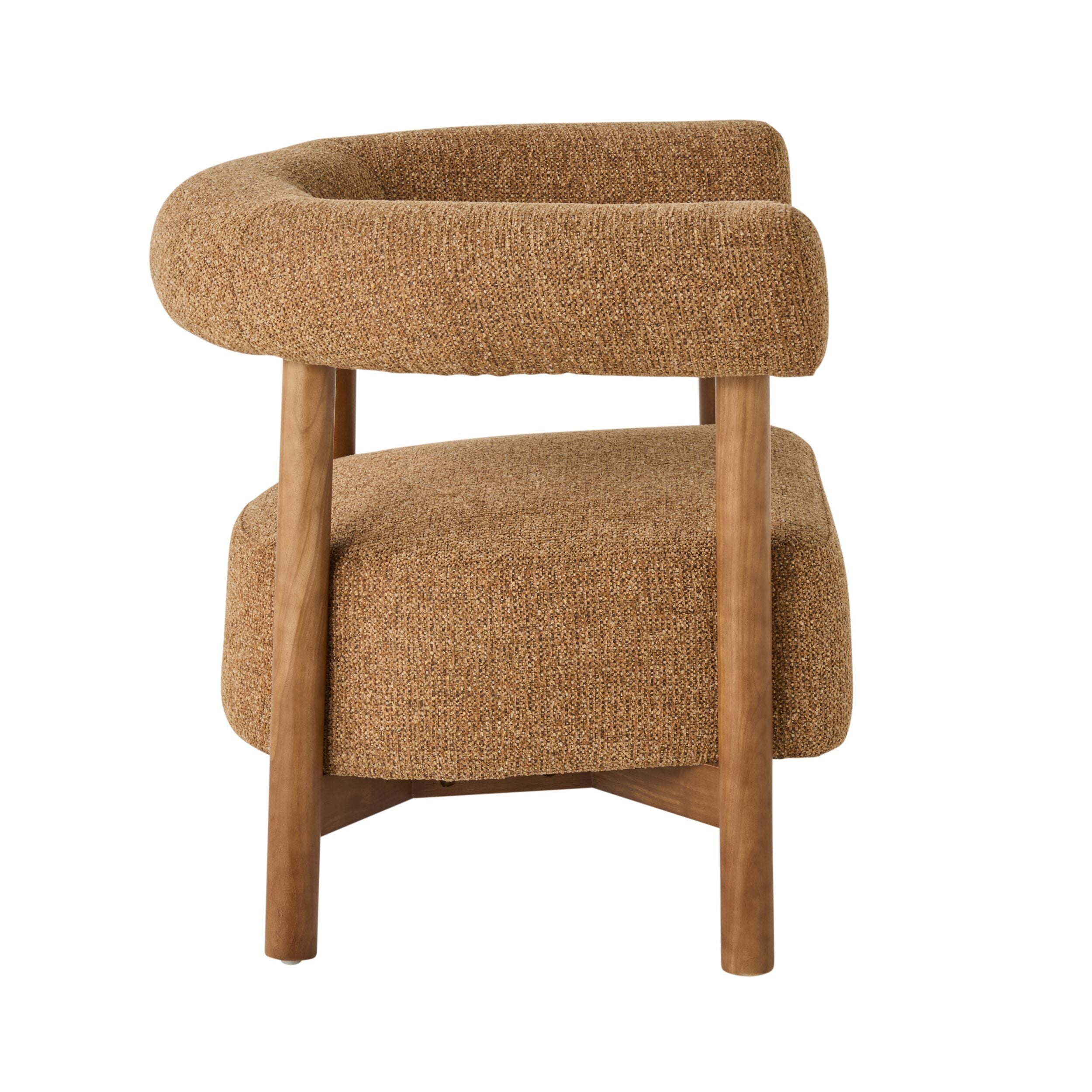 Boca Occasional Chair Spice - Modern Accent Chair for Living Room, Bedroom & Office - Comfortable Upholstered Lounge Chair with Wooden Legs - Perfect for Reading, Relaxing & Home Decor