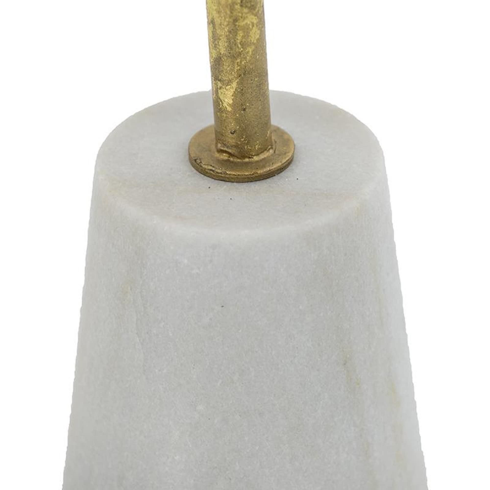 A & B Home 19.7 Inch Gold and White Iron Marble Glass Floral Hurricane with Marble Base - Elegant Home Accent Decor for Living Room, Dining Table, Wedding Centerpiece & Holiday Decoration