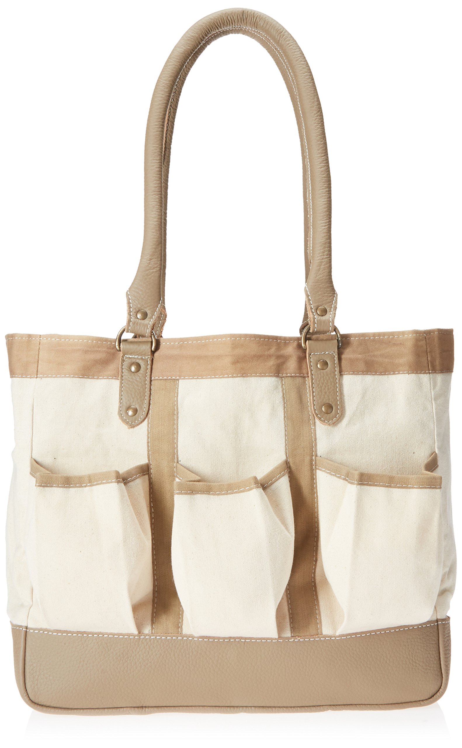 Stylish LadyBagsSF Urban Garden Tote Bag in White & Beige - Perfect for Shopping, Beach Trips & Daily Essentials | Eco-Friendly Fashion Accessory