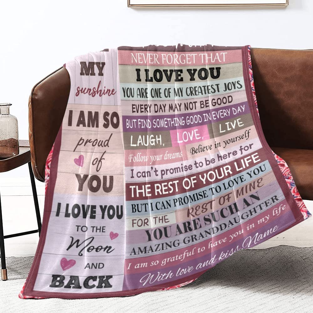 Granddaughter Blanket Gift from Grandma - Perfect for Christmas, Birthday & Special Occasions
