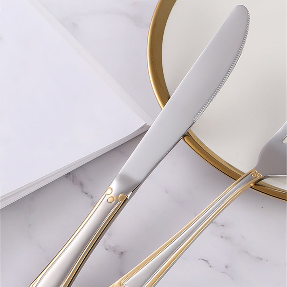 Premium Casa Milano 18/10 Stainless Steel Flatware Set - 45-Piece Silverware Set for 8, Elegant Dining Utensils for Wedding, Party, and Everyday Use