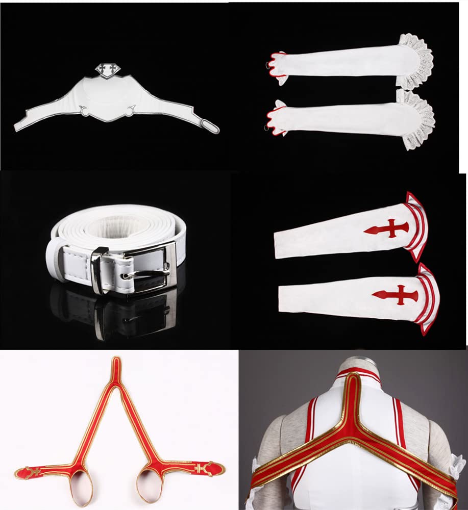 SAO Asuna White Sleeveless Coat & Red Skirt Cosplay Costume for Women - Anime Game Halloween Outfit | Perfect for Conventions, Cosplay Events & Themed Parties