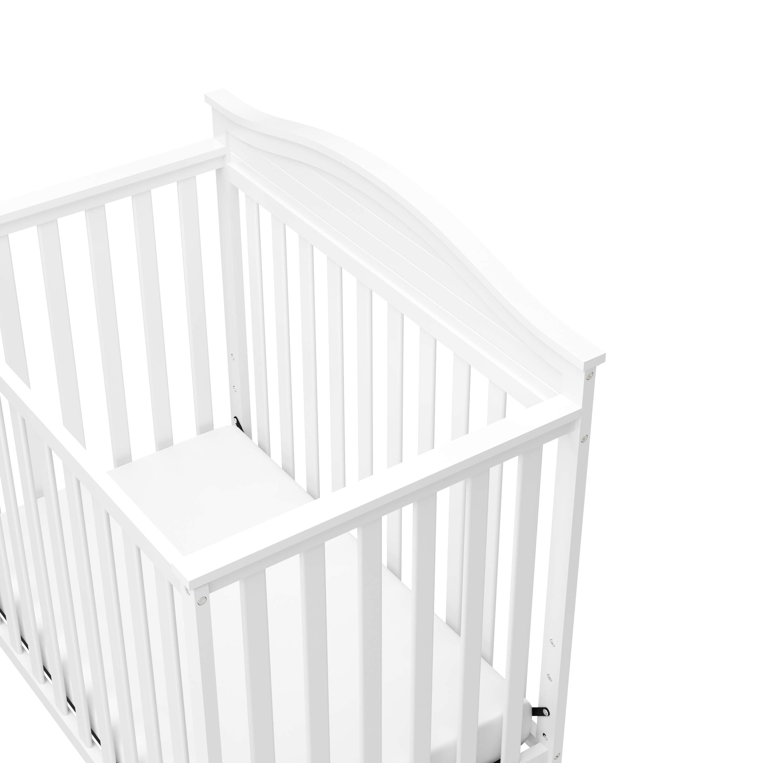 Graco Stella 4-in-1 Convertible Mini Crib with Mattress - White Nursery Furniture | Converts to Twin Bed with Headboard & Footboard | Includes 2.5