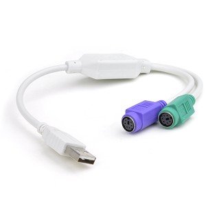 USB to Dual PS/2 Adapter Converter - Connect PS/2 Keyboard and Mouse to USB Port (Beige) | Ideal for Retro Gaming, Office Workstations & Legacy Device Compatibility