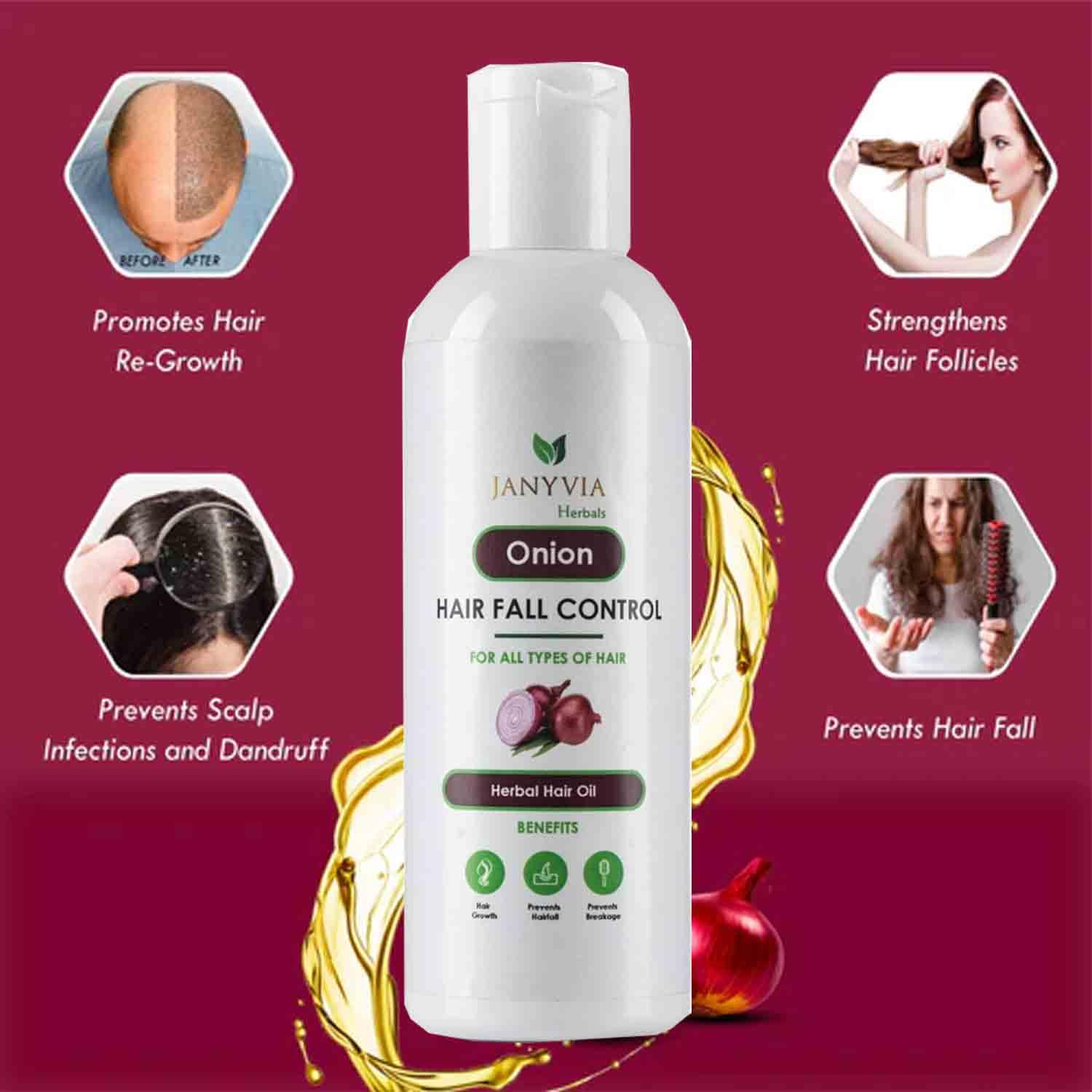 Janyvia Herbals Hair Oil - 100ml Natural Hair Growth Treatment for All Hair Types | Stops Hair Loss, Repairs Damage, Adds Shine | Perfect for Daily Use, Styling & Scalp Care