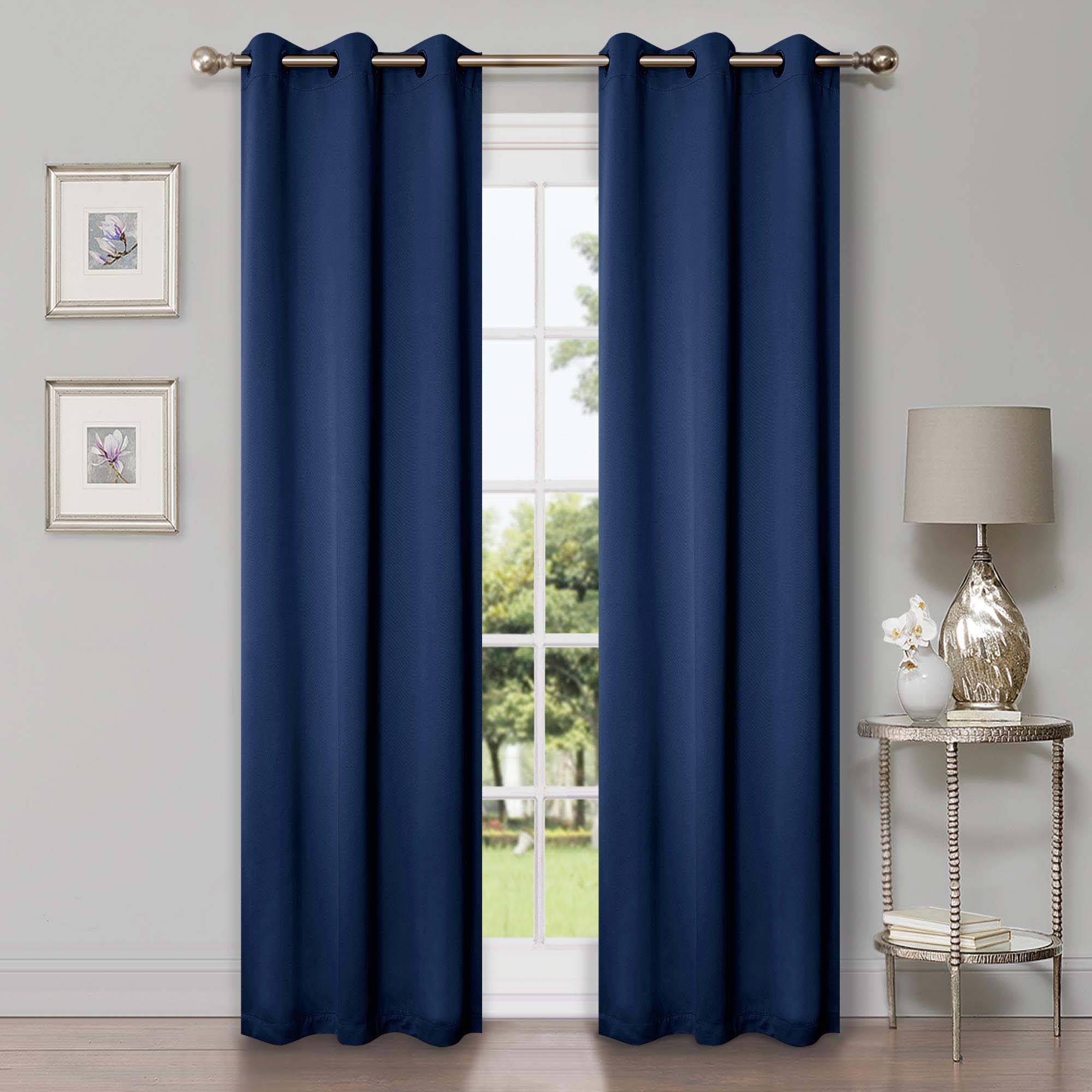 Blackout Curtains with Grommet Top - Solid Classic Modern Window Treatment for Bedroom & Living Room - Light Blocking & Noise Reducing