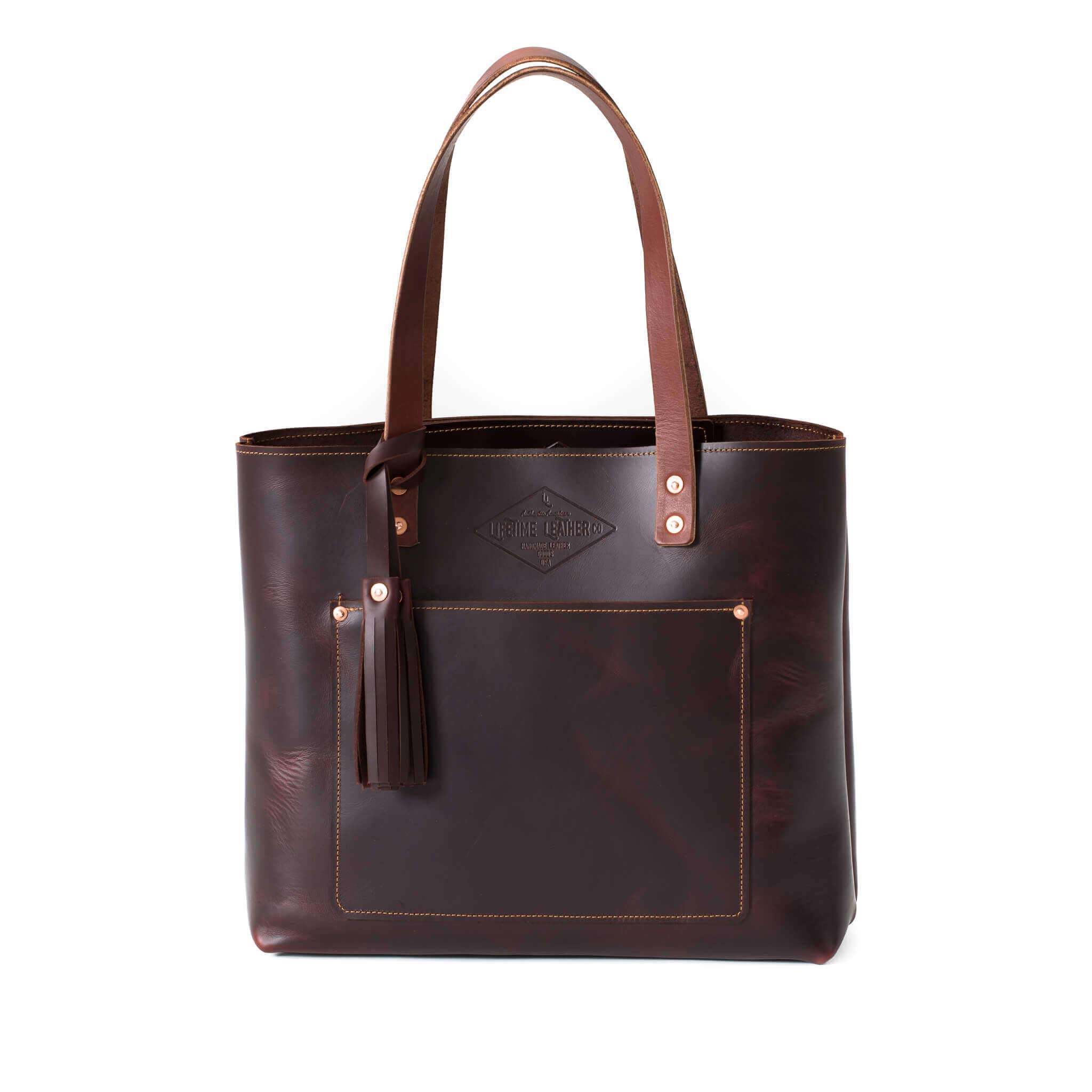 Premium Genuine Leather Tote Bag for Women - Handcrafted in USA - Monogrammed Designer Handbag & Purse - Perfect for Work, Travel & Everyday Use