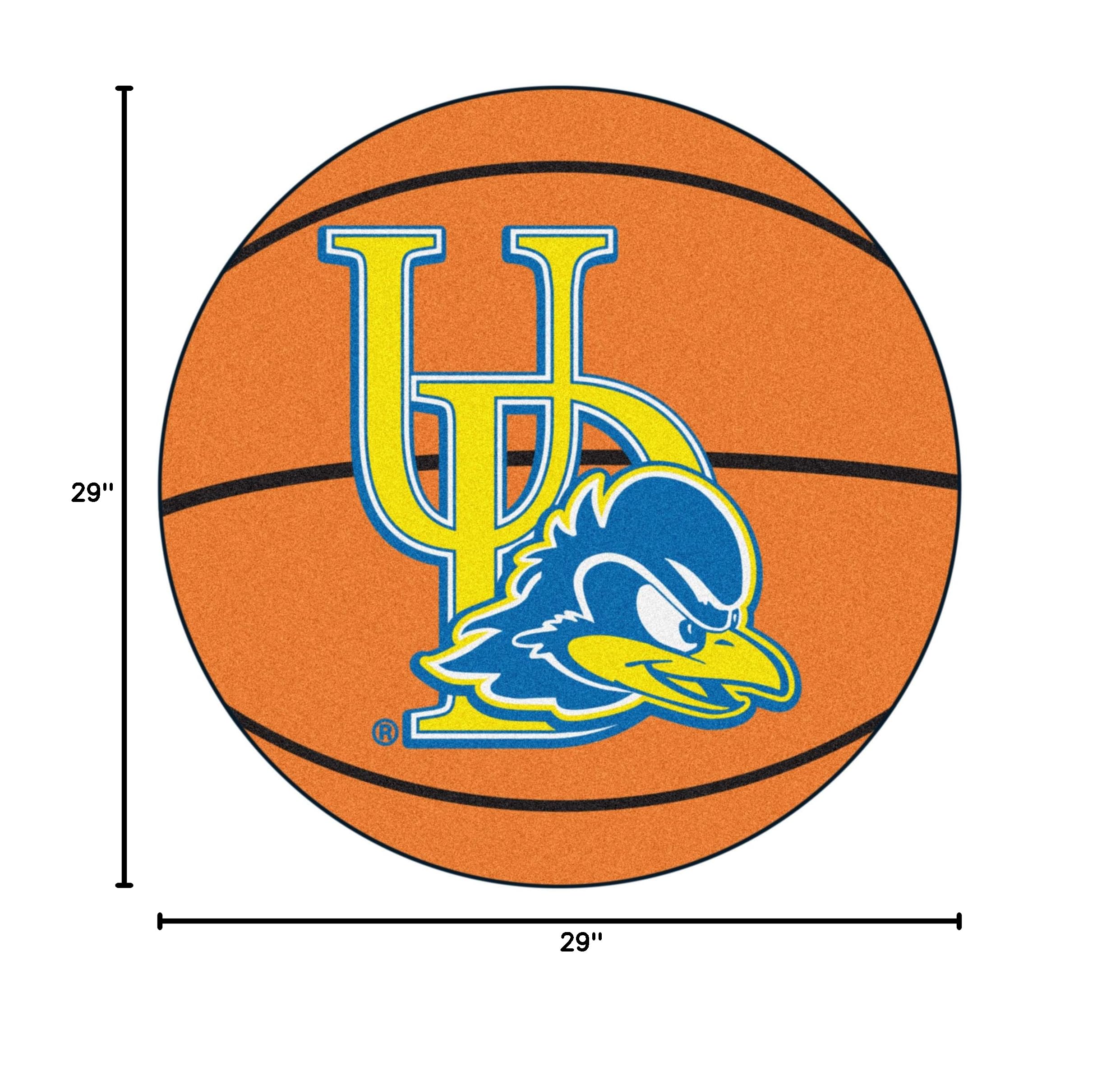 Delaware Blue Hens Basketball Rug - Officially Licensed University of Delaware Team Logo Floor Mat - Perfect for Dorm Room, Game Day Decor & Fan Cave Accessories