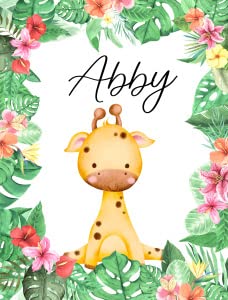Giraffe Tropical Floral