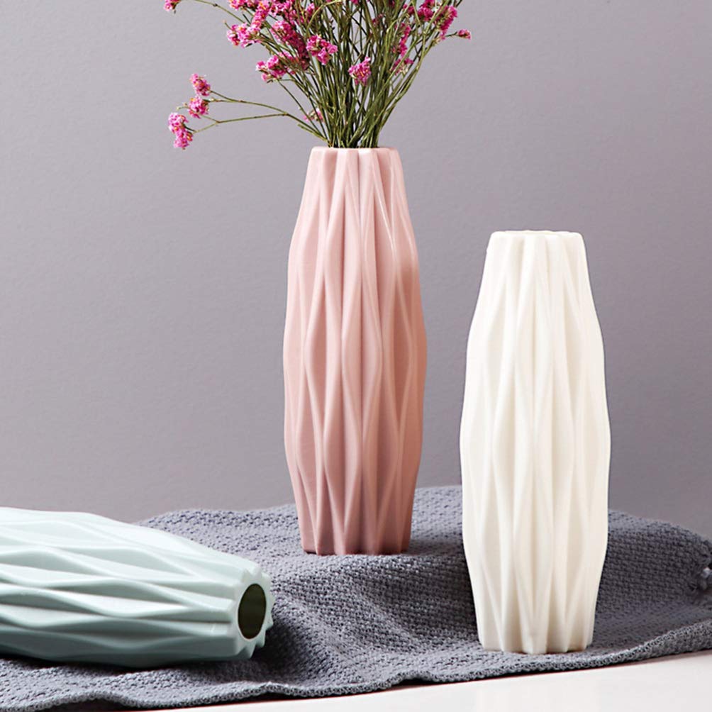 SUPVOX Pink Modern Flower Vase - Elegant Home Decor Floral Vase for Living Room, Wedding Centerpiece, Dining Table & Event Decoration | Perfect for Home, Office & Special Occasions