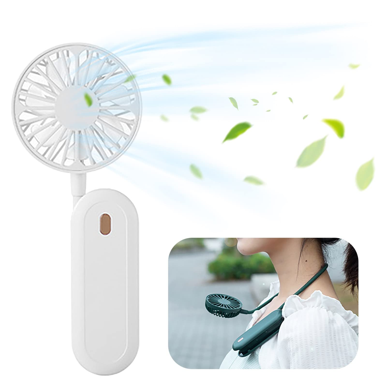 Comigeewa Portable Mini USB Rechargeable Handheld Fan - Lightweight, Hanging & Waist Clip for Outdoor, Travel, Office, and Home Use - Stay Cool Anywhere