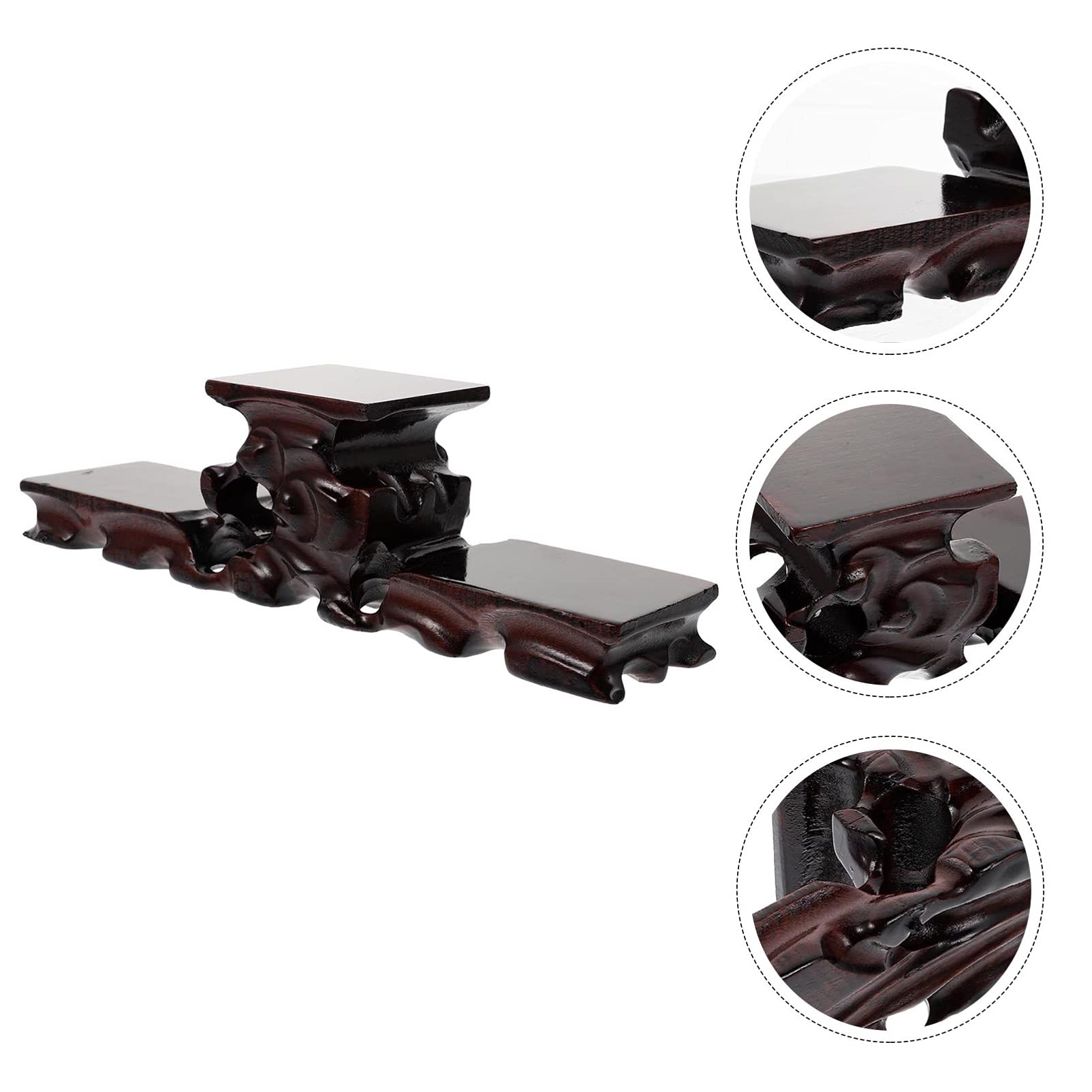 Wooden Display Stand Base for Teapot, Vase & Bonsai - Oriental Style Home & Office Decor - Perfect for Living Room, Study, Mantel & Shelf Decoration