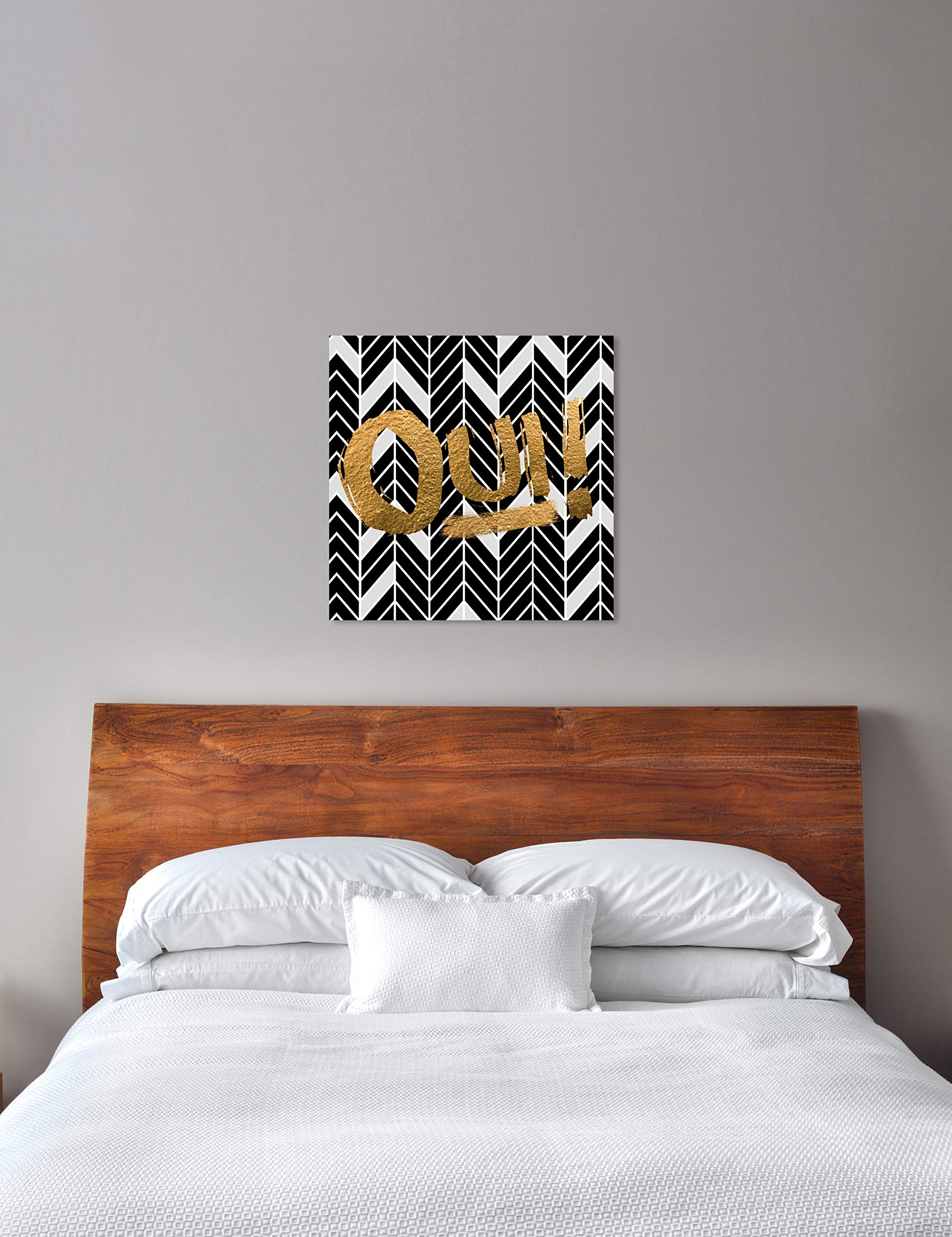 Oui Typography Wall Art Canvas Print - 30x30 Inch Gold & Black Quote Home Decor by Oliver Gal Artist Co. | Perfect for Living Room, Bedroom & Office Décor