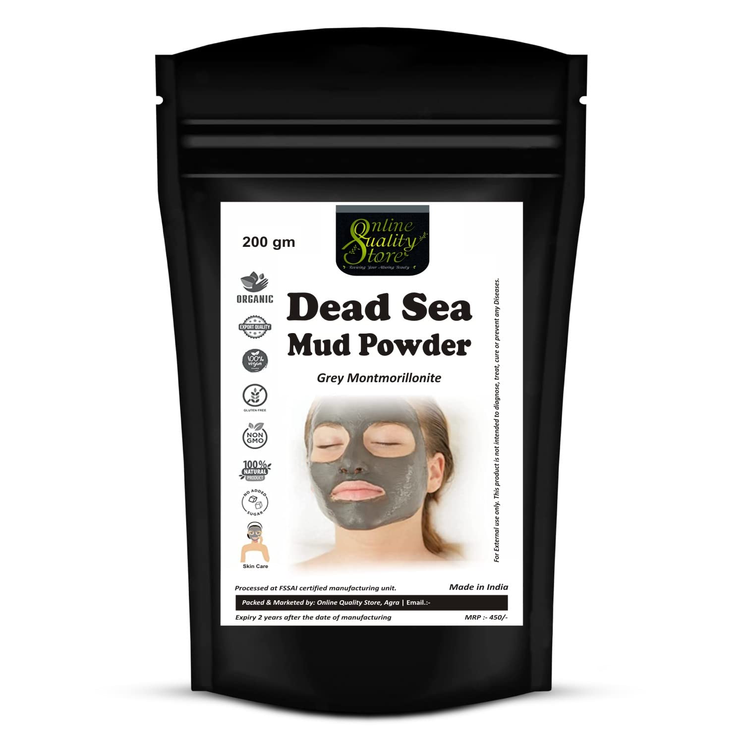 100% Natural Dead Sea Mud Powder Mask - 200g for Face, Body & Hair Care | Revitalizing & Exfoliating Treatment | Perfect for Spa Day, Acne Treatment & Skin Detox | USA Seller