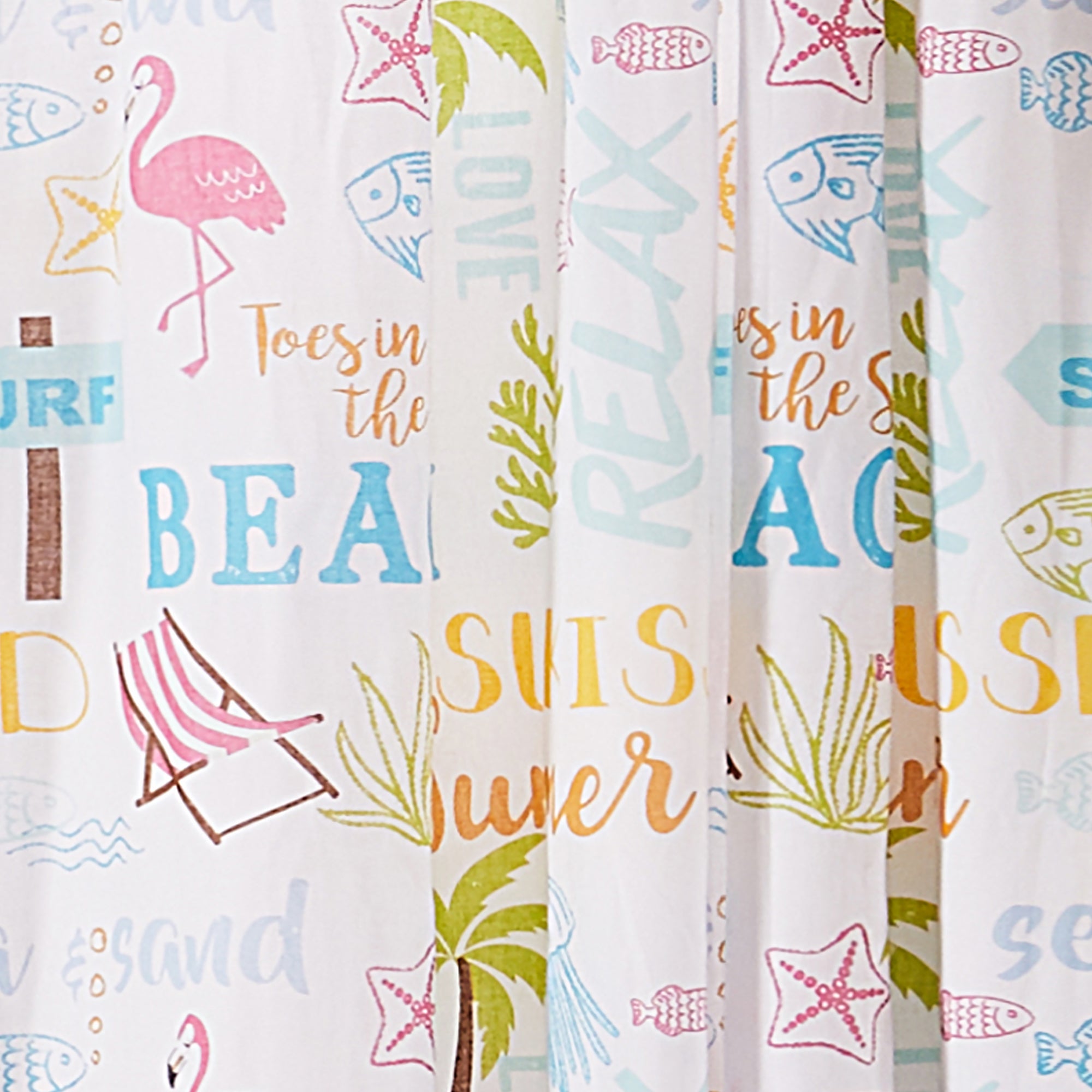Stylish Beach Days Drape Panel - Lightweight Sheer Window Curtains for Coastal Home Decor | Perfect for Living Room, Bedroom & Beach House
