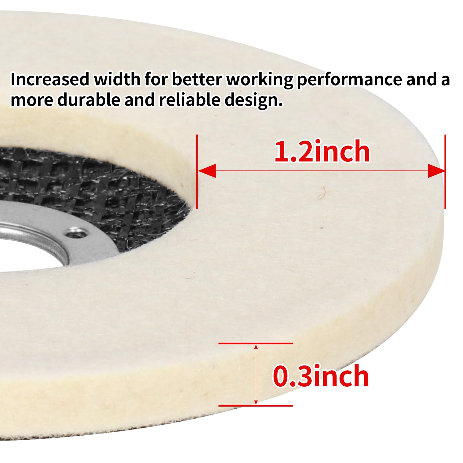 4 1/2 Inch Round Wool Felt Polishing Disc Wheel Pads (5-Pack) - Angle Grinder Buffing & Polishing Pads for Metal, Wood, Car & Auto Body - Perfect for DIY Projects, Metal Restoration & Automotive Detailing