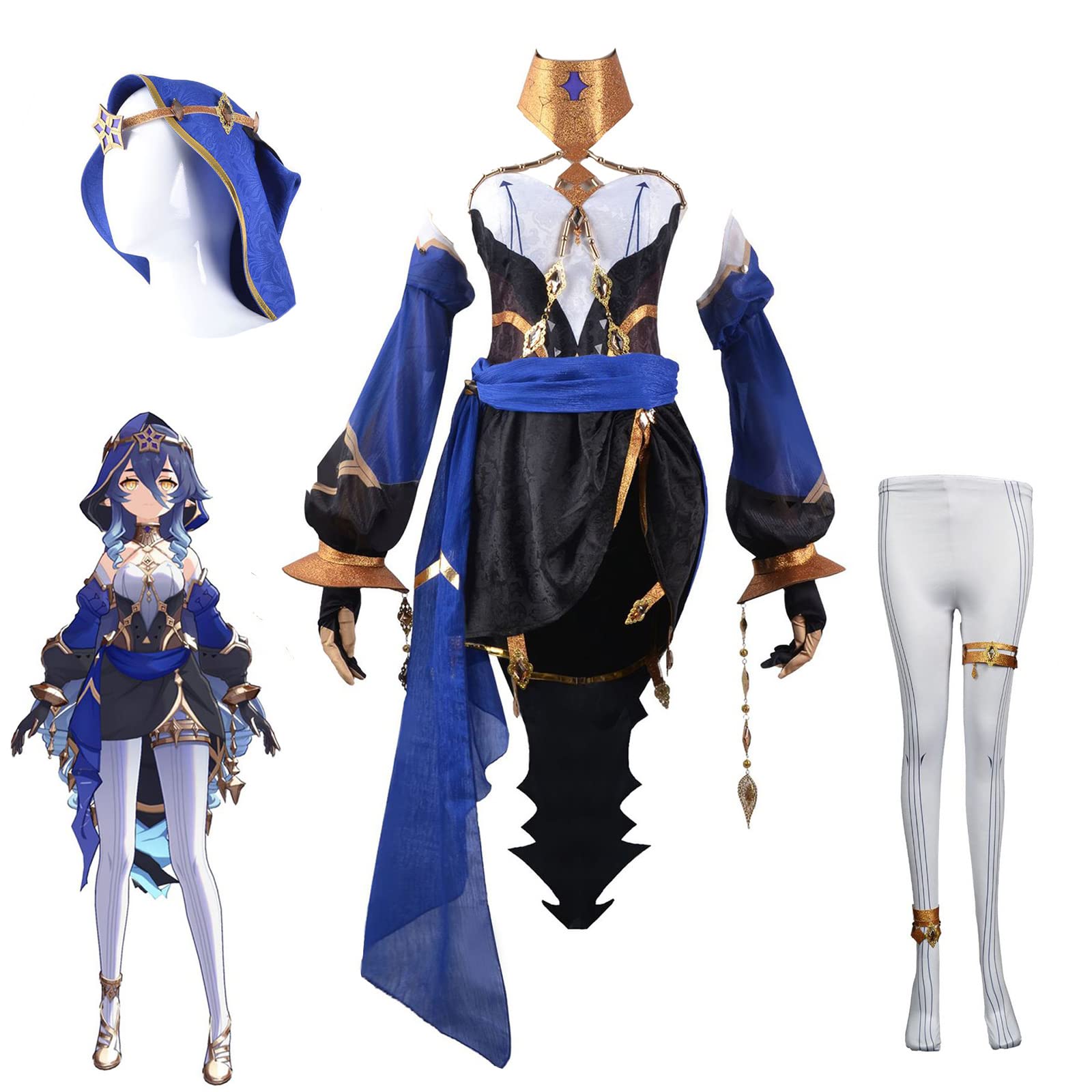 CR ROLECOS Layla Cosplay Costume for Genshin Impact - Full Outfit Set with Uniform (Size XS) | Perfect for Halloween, Anime Conventions & Roleplay Events
