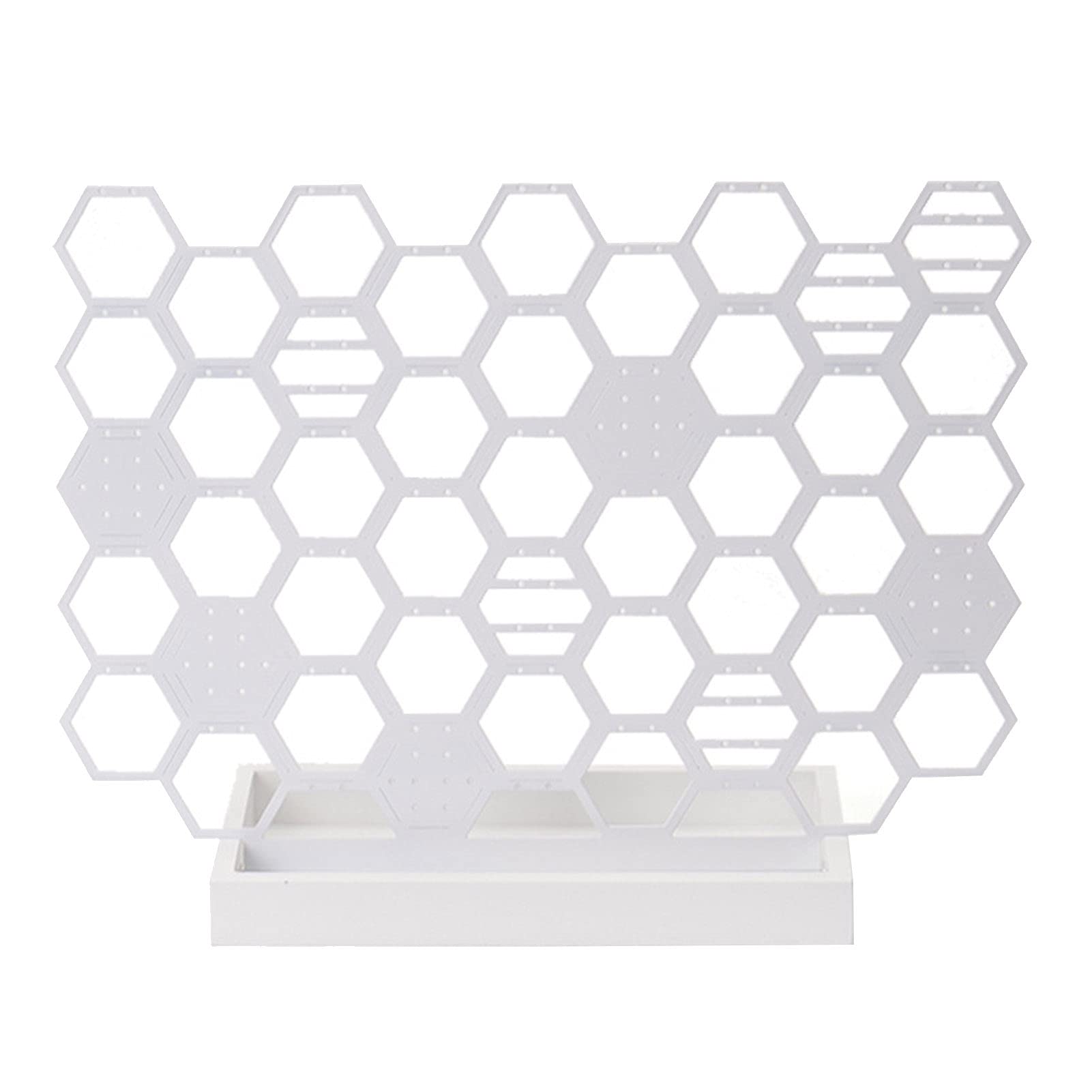 Honeycomb Jewelry Holder - Hexagon Multi-Functional Jewelry Organizer & Display Stand for Necklaces, Rings, Earrings - Perfect for Bedroom, Bathroom, and Travel Jewelry Storage