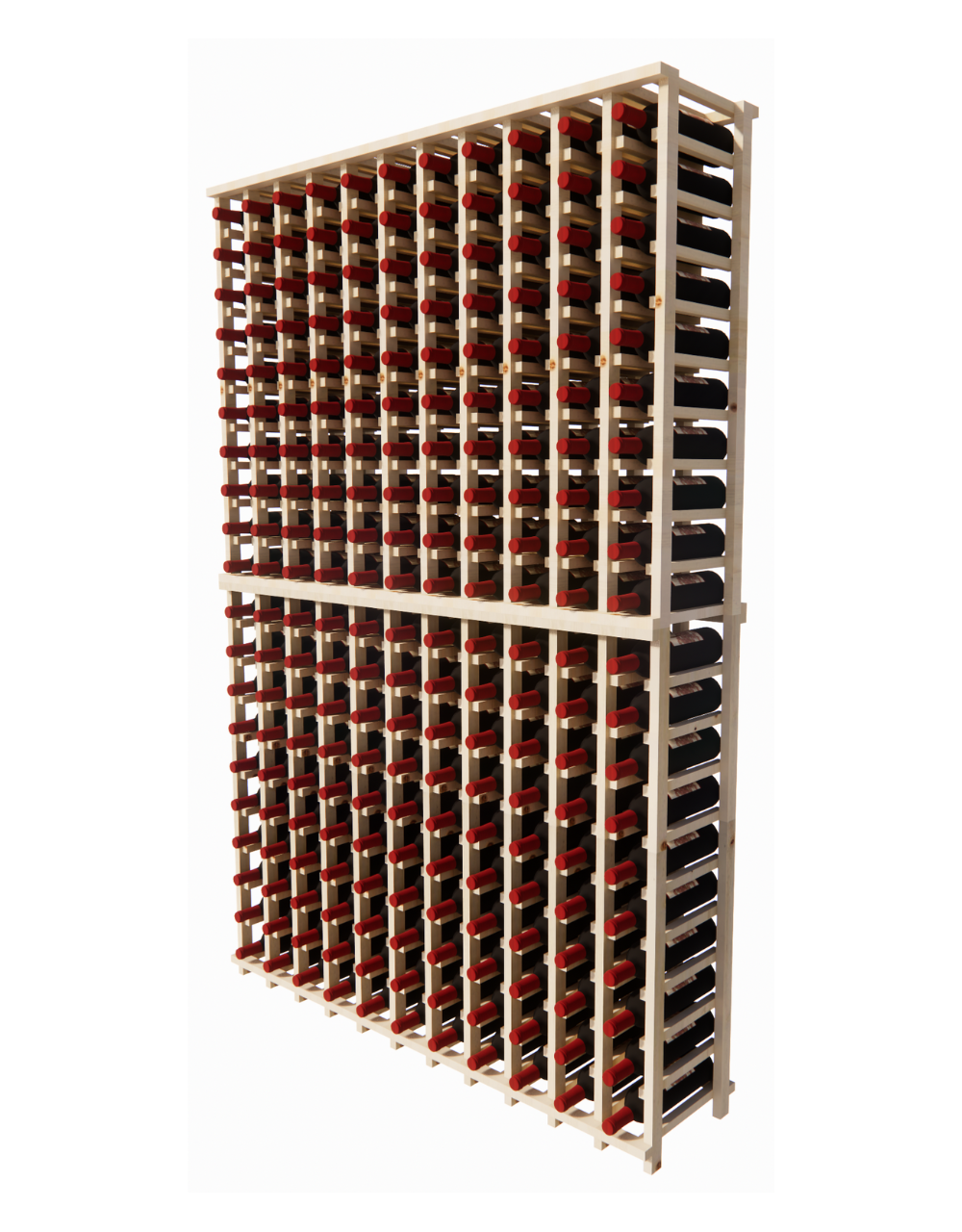 11-Slot Pine Wood Wine Rack Kit - Wall Mountable Wine Bottle Storage Organizer for Kitchen, Bar, or Dining Room Decor
