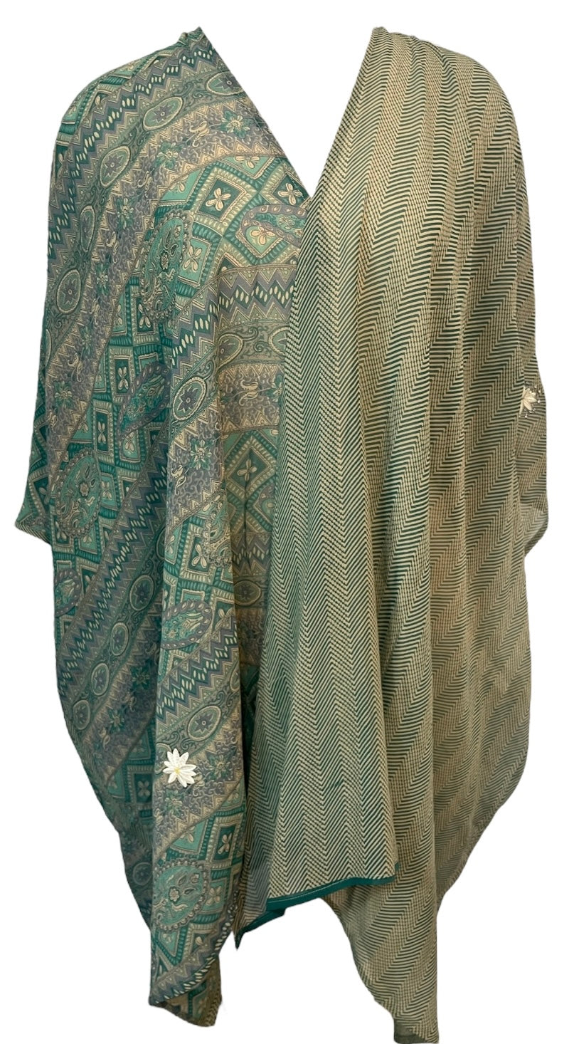 PRG6255 Women's Sheer Avatar Pure Silk Cardigan - Lightweight & Elegant for Casual Wear, Office, and Evening Outfits