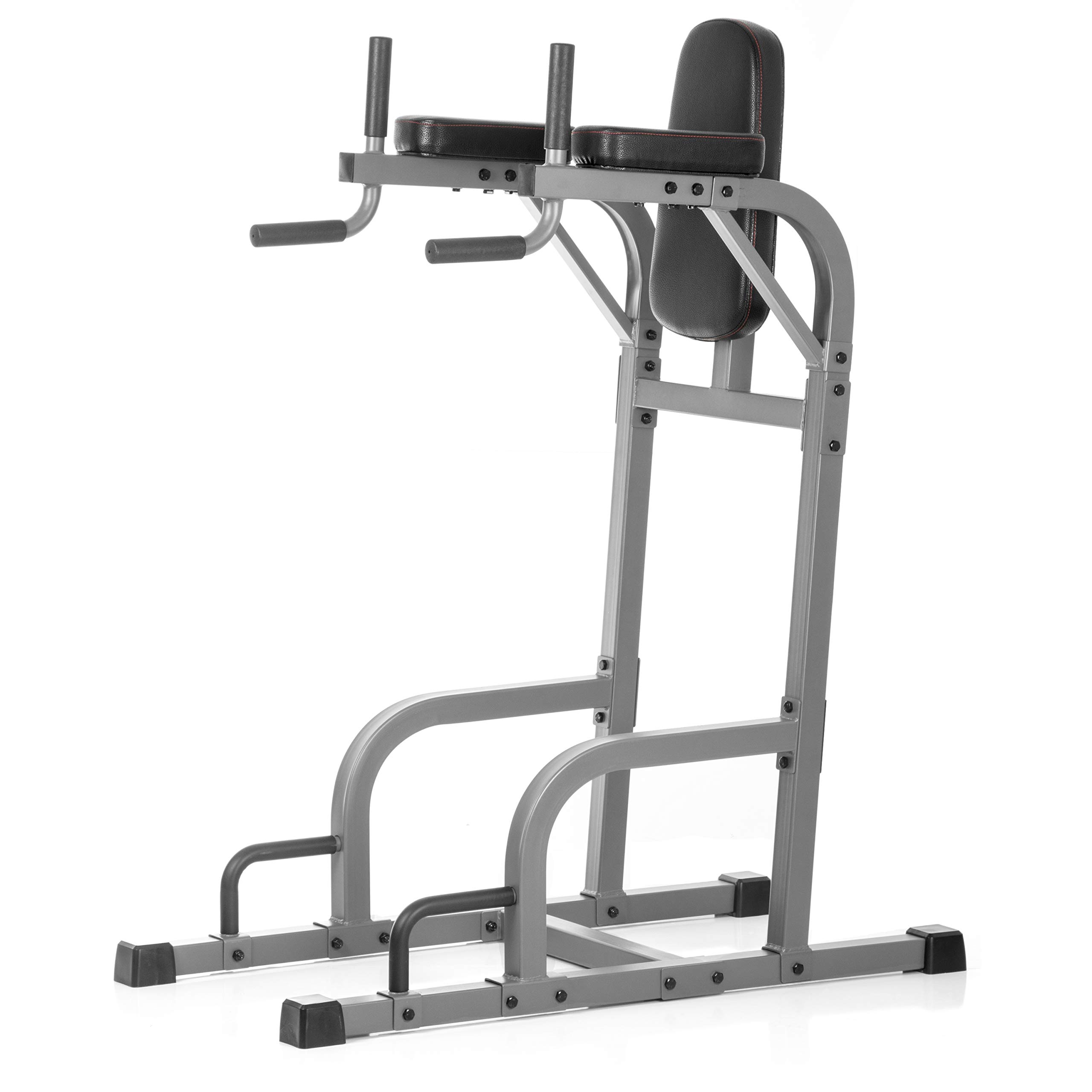 XMARK Commercial Vertical Knee Raise & Dip Stand with Push Up Station - Heavy Duty Captain's Chair for Upper Body & Core Workout - Perfect for Home Gym, CrossFit & Strength Training