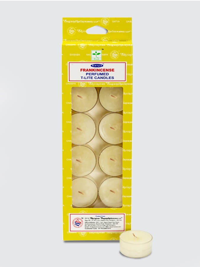 Premium Satya Scented Tea Light Candles - Pack of 12 for Aromatherapy, Meditation & Home Decor | Long-Lasting Fragrance for Relaxation & Romantic Ambiance