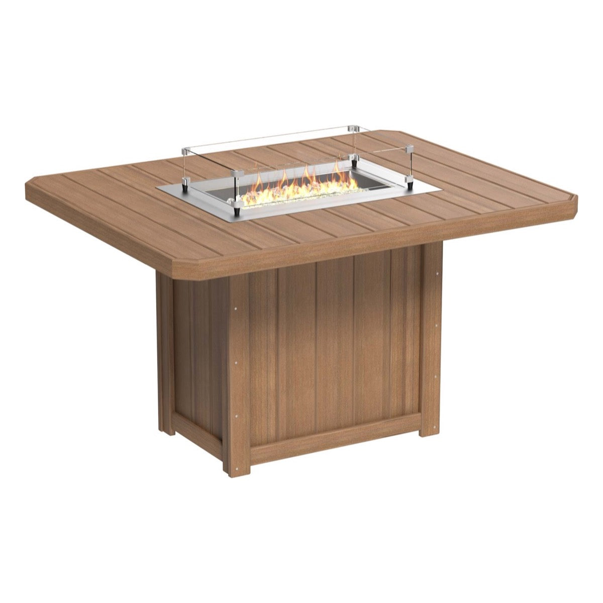 LuxCraft Lumin 62 Inch Outdoor Rectangular Fire Table - Patio, Deck & Backyard Fire Pit for Cozy Gatherings