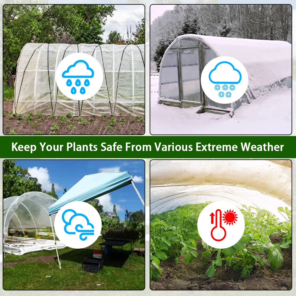 6 Mil Greenhouse Plastic Film Sheeting Cover 25 x 40 Ft - UV Resistant Clear Polyethylene Film for Greenhouses, Hoop Houses, and Farming - Durable Protection for Gardening, Agriculture, and Plant Growth